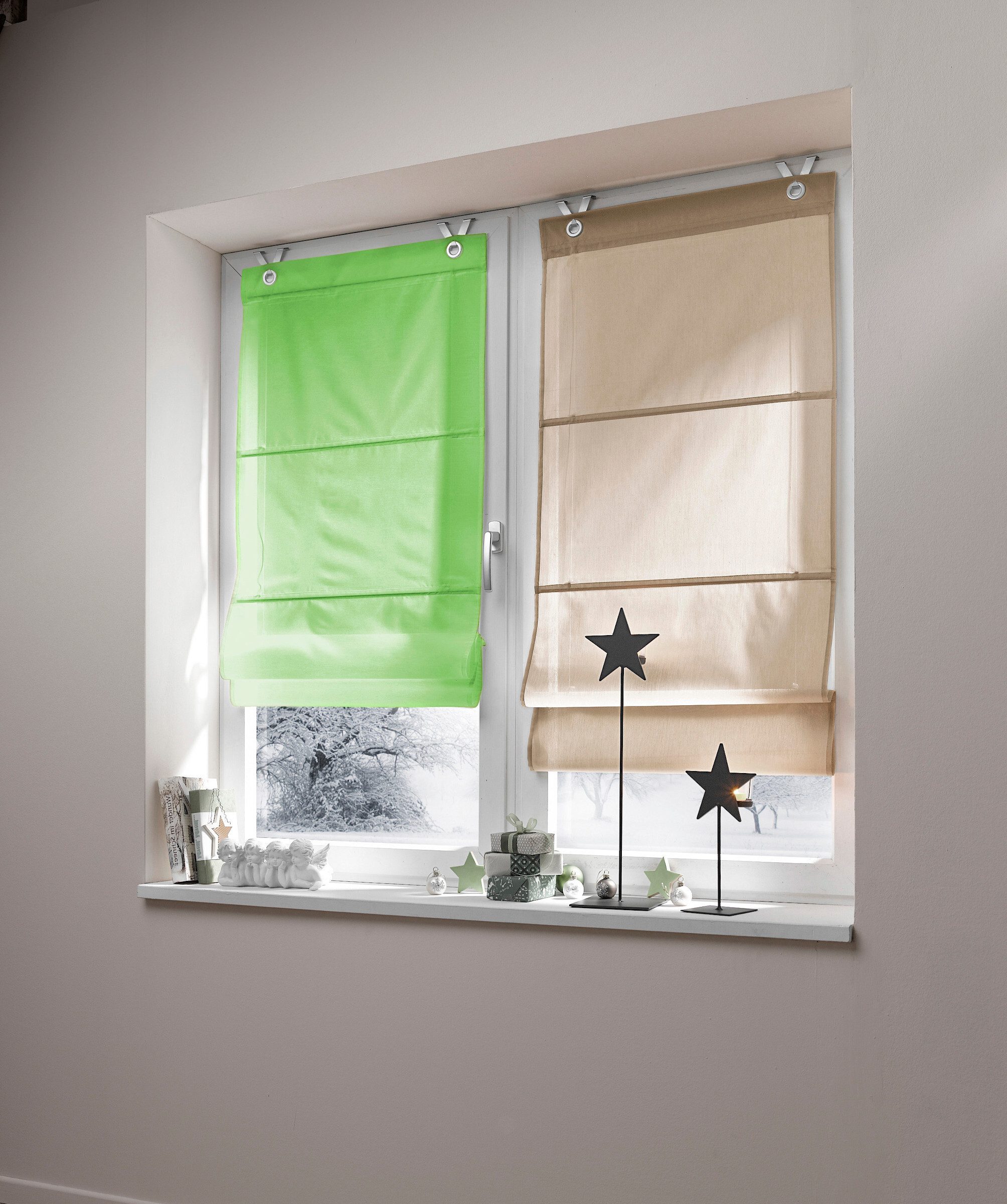 Rollo Raffrollo, heine, halbtransparent, Ösen günstig online kaufen