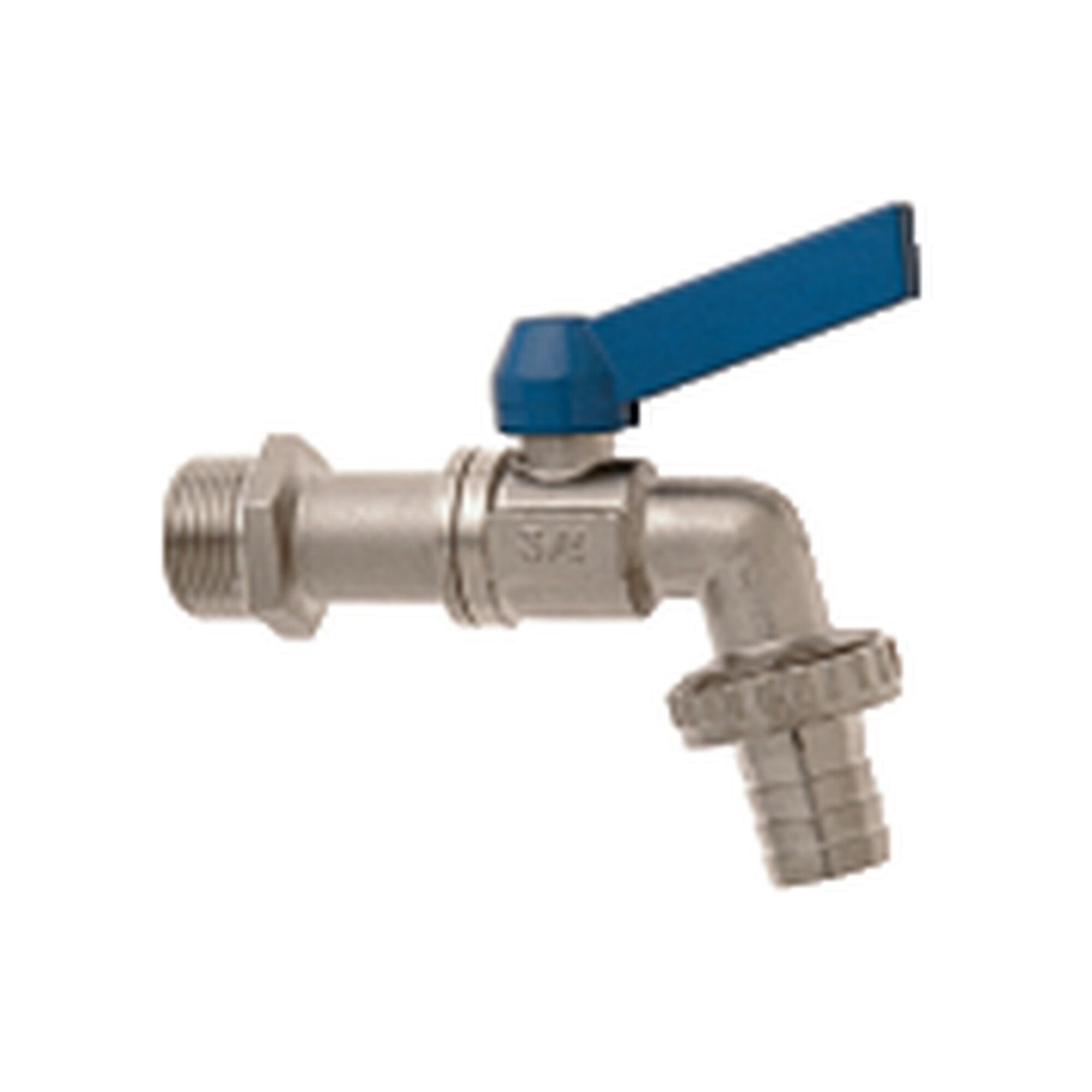 GEKA Kugelhahn GEKA Kugelauslaufventil MS vn.Griff blau, 3/4",SB mit blauem Griff