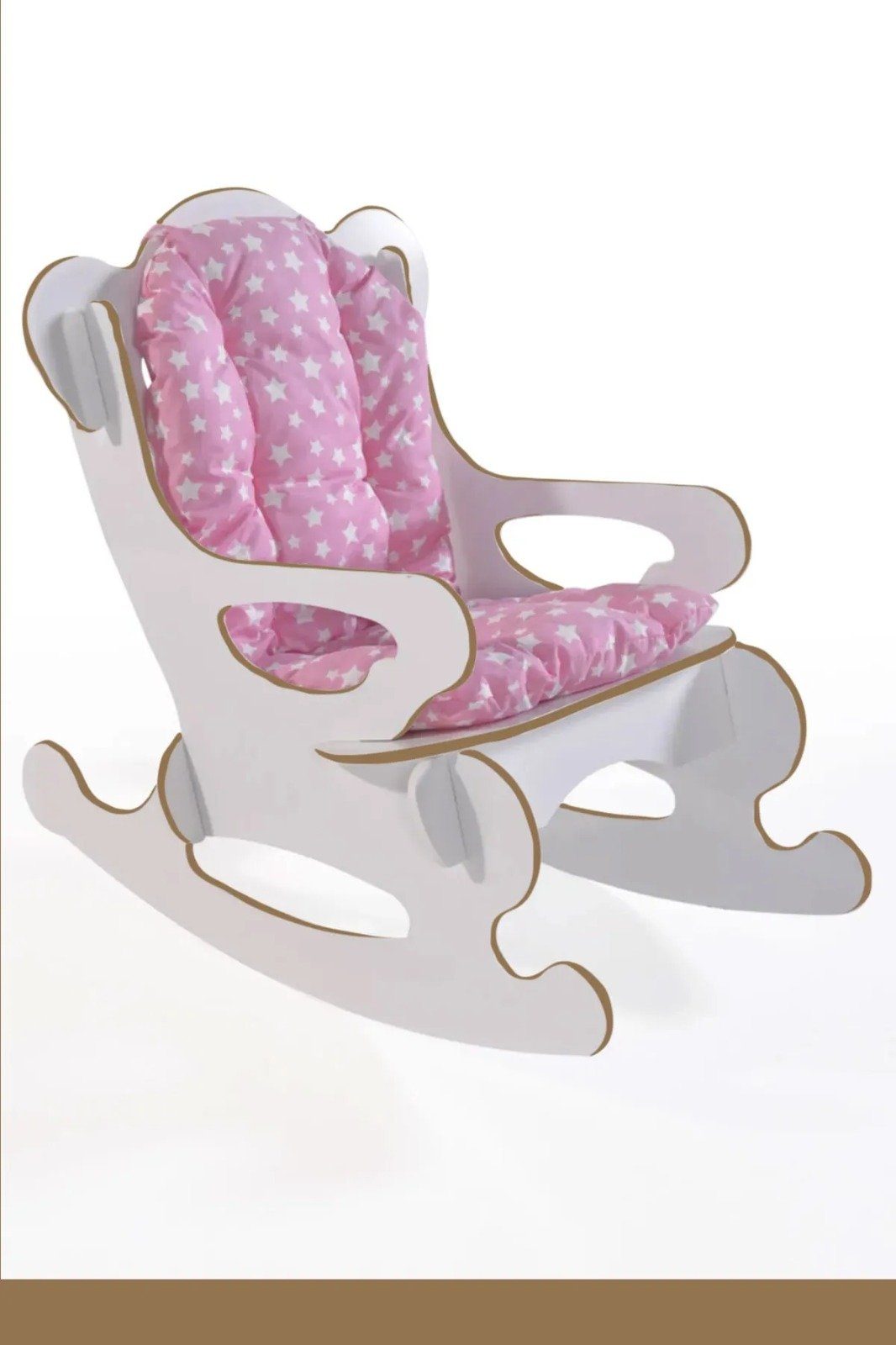 moebel17 Schaukelstuhl Schaukelstuhl durch Sitz- in Kinder Polsterung Farben, Gemütlicher verschiedenen im Lehnbereich Sitzkomfort für Weiß und