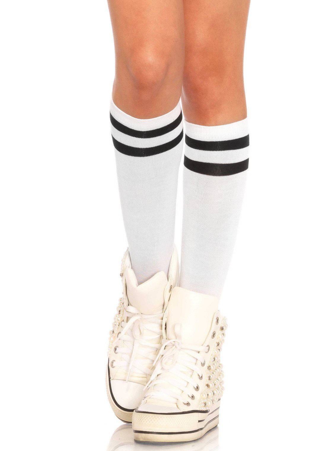Leg Avenue Гольфы Sportstrümpfe weiß-schwarz Tennissocken - eleganter als ihr Ruf!