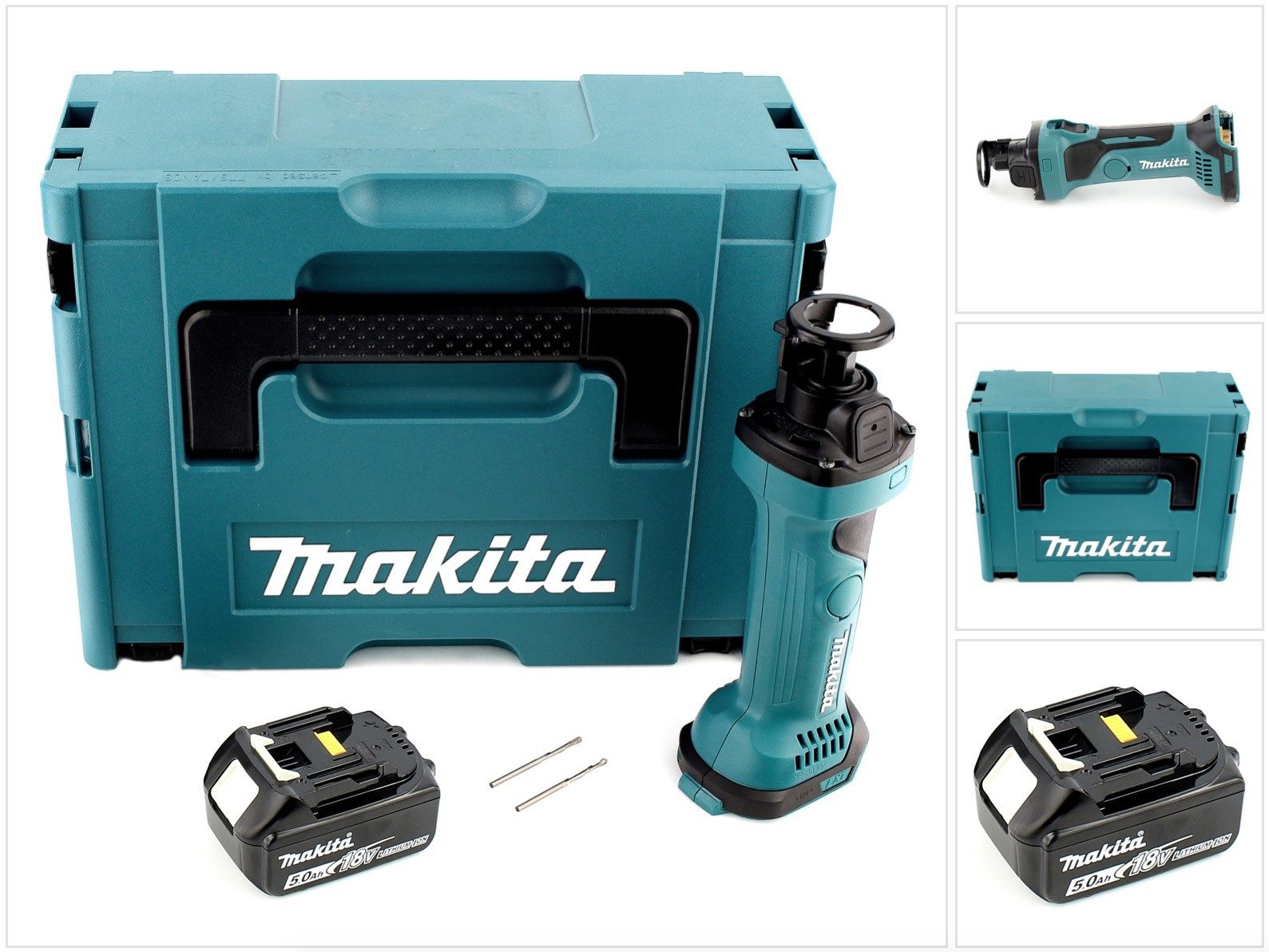 Makita Akku-Universalschere DCO 180 T1J Akku Rotationsschneider 18V + 1x Akku 5,0Ah + Makpac - oh