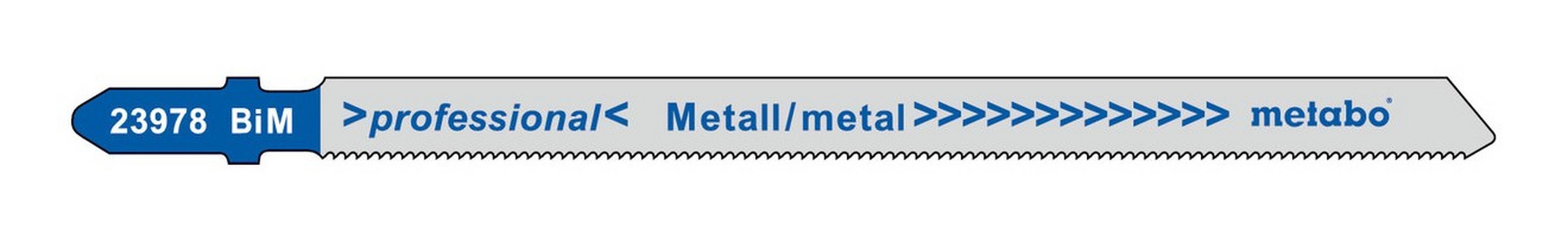 metabo Stichsägeblatt (5 Stück), Stichsägeblätter Metall Serie professional 106 / 1,1 mm BiM