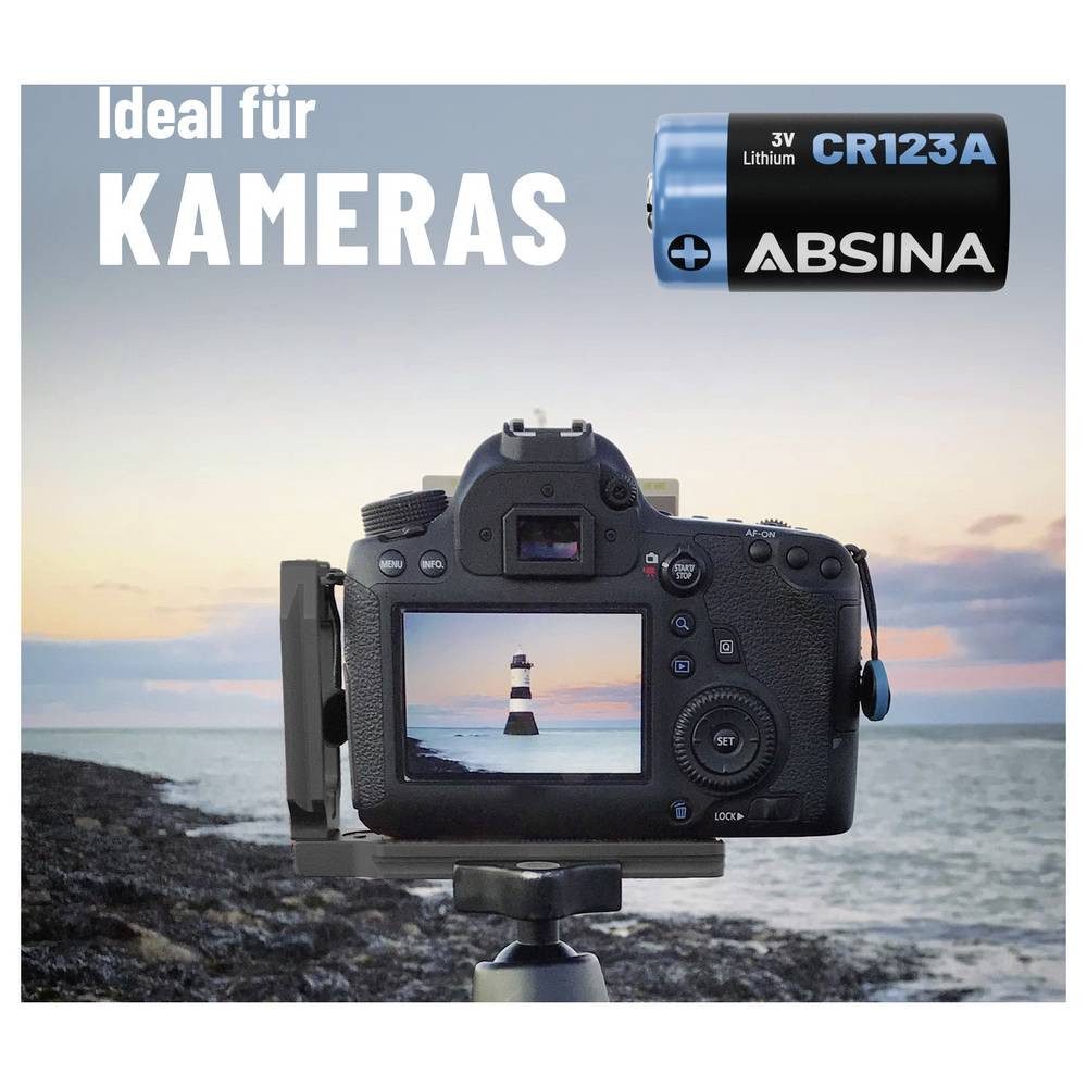 ABSINA Spezial-Batterie CR123A Lithium 1300 3 V 4 St. 401037-4 Fotobatterie