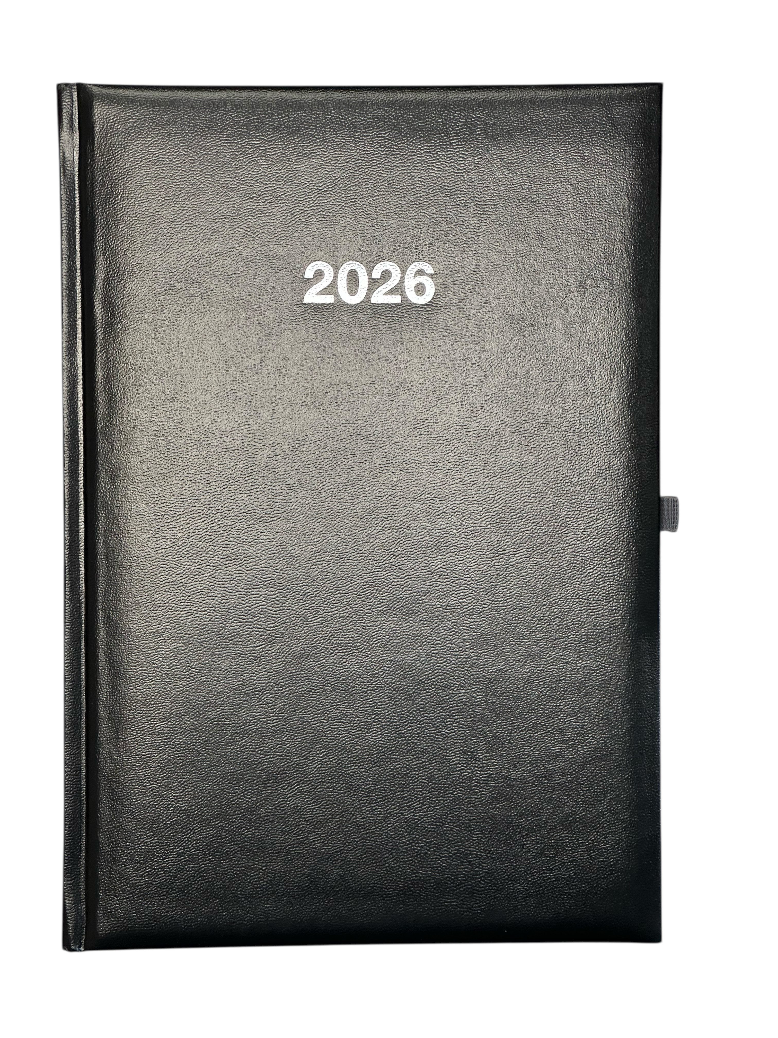 ADINA Buchkalender 2025 ADINA Wochenkalender A5+ schwarz 24x16cm 1 Woche auf 2 Seiten