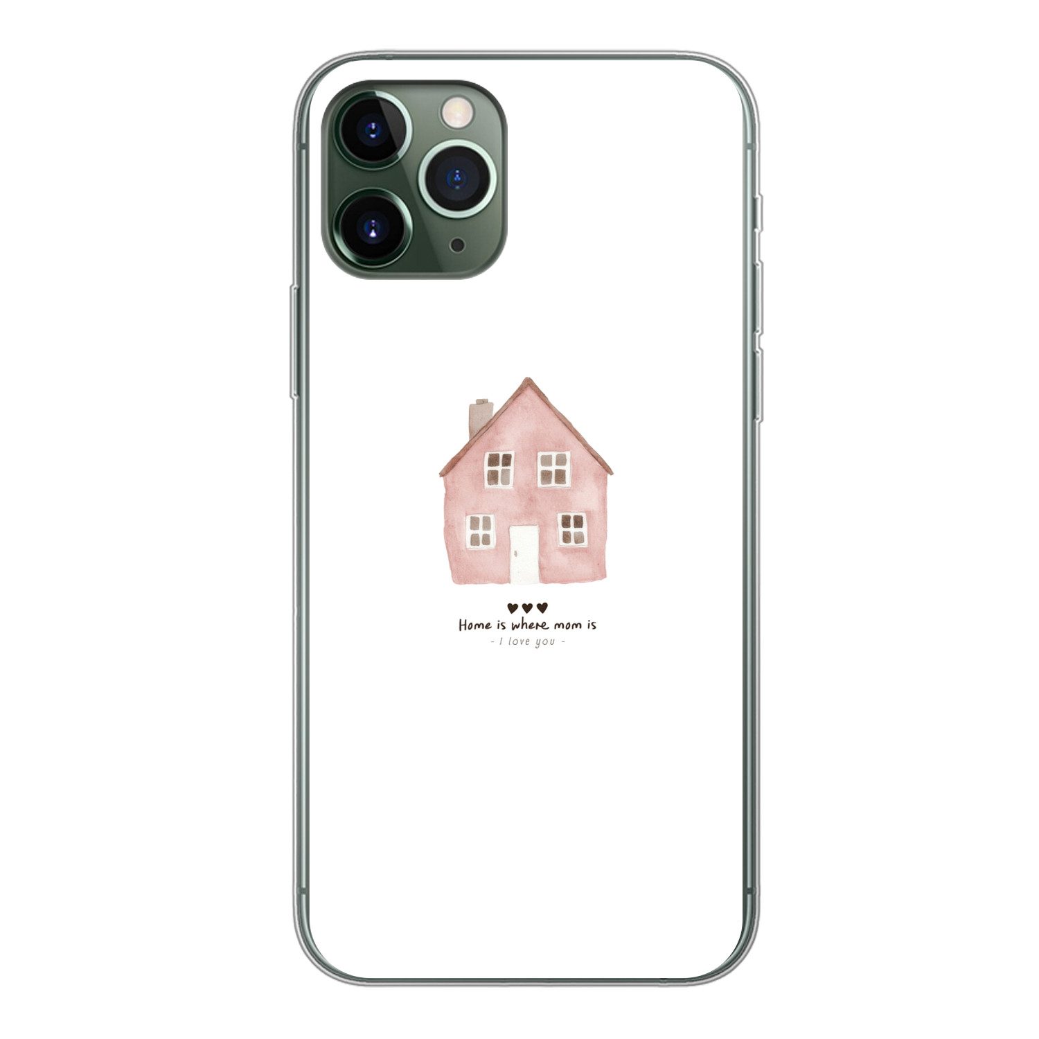 MuchoWow Handyhülle für Apple iPhone 11 Pro Landhaus - Rosa - Zitat - Mutter, Smartphone-Bumper, Print, Handy Schutzhülle Dünn