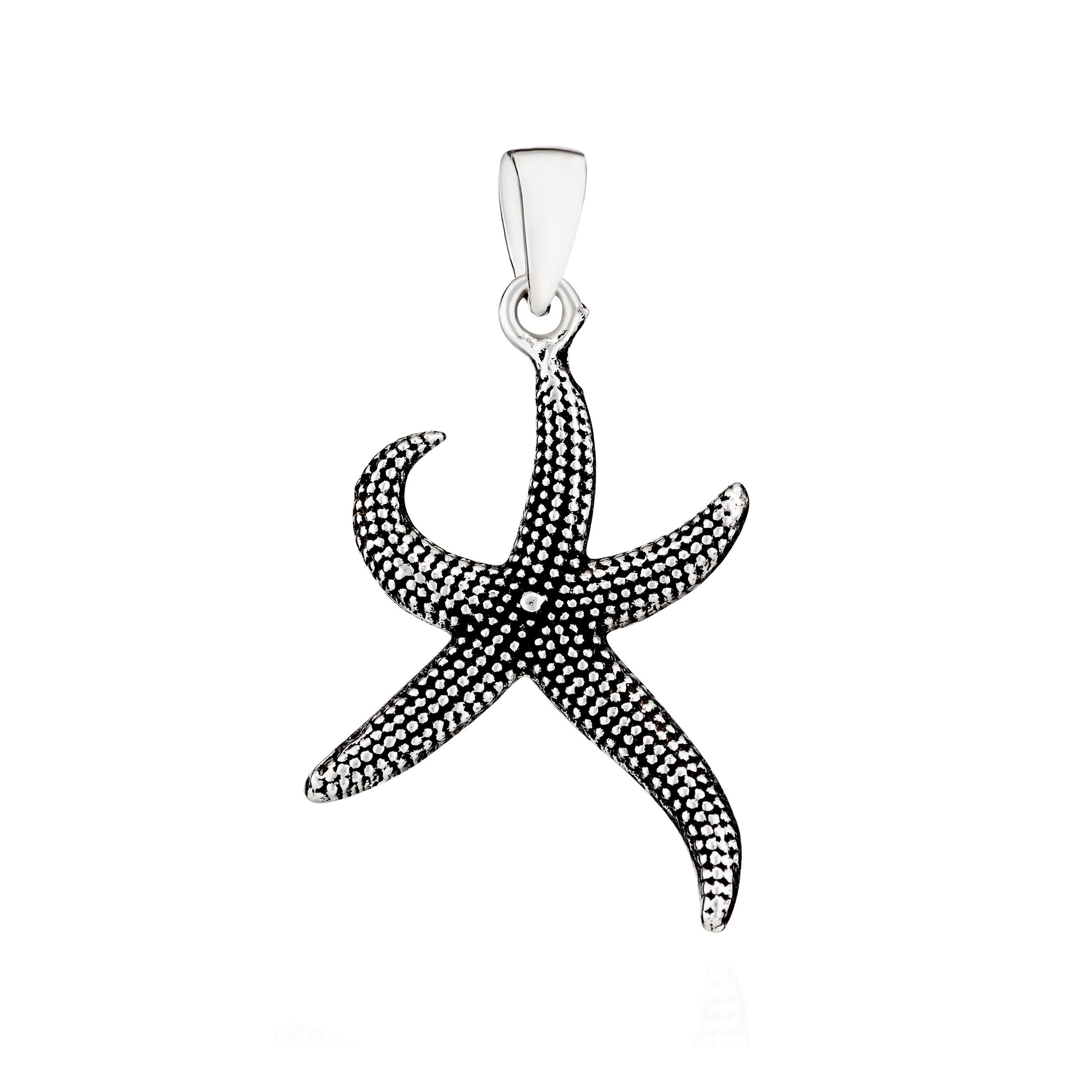 Kettenanhänger 25x17mm Kettenanhänger Seestern massiv 925 Silber Maritim Damen Kinder