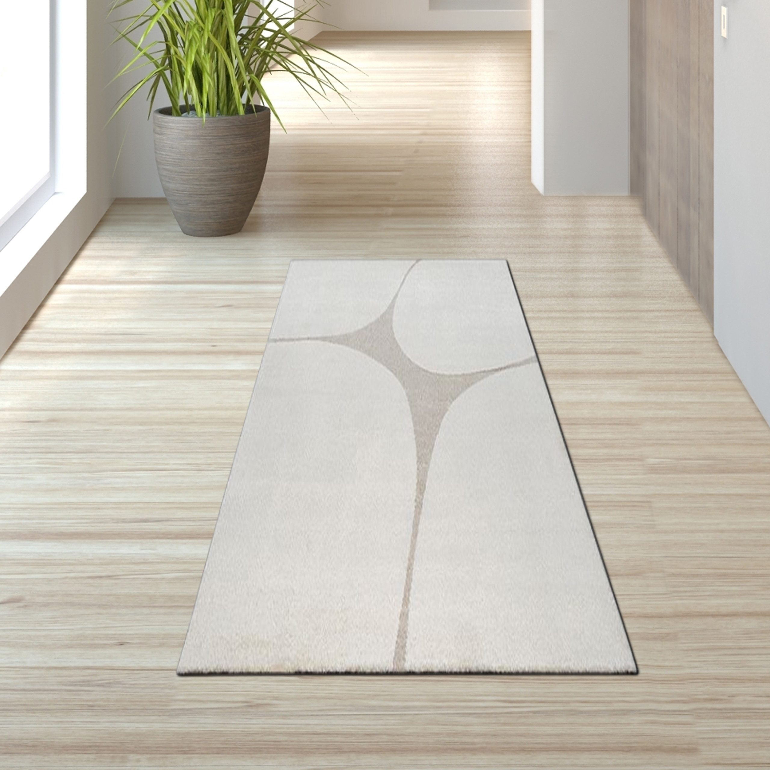 TeppichHome24 Teppich Wohnzimmerteppich im abstrakten Muster in creme, rechteckig