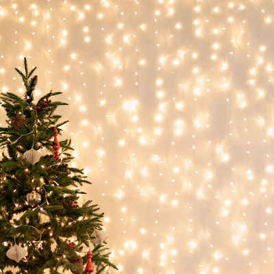 LED Batterien Box Lichterkette Runde Kugel Lichternetz Außen Weihnachts Warmweiß 
