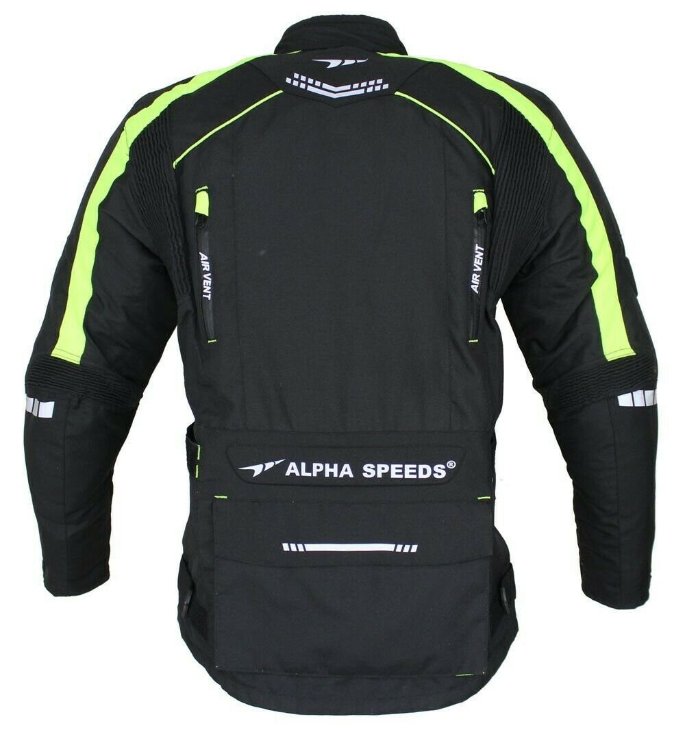 Alpha Speeds Motorradjacke Herren Motorrad Textil Jacke Biker wasserdicht Jacke mit Protektoren (1-St) Sport, Innenjacke ist trennbar: All Season, Fluorescent G – Bild 4 von 5