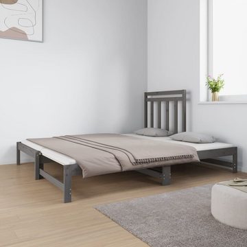 vidaXL Bett Tagesbett Ausziehbar Grau 2x(90x190) cm Massivholz Kiefer