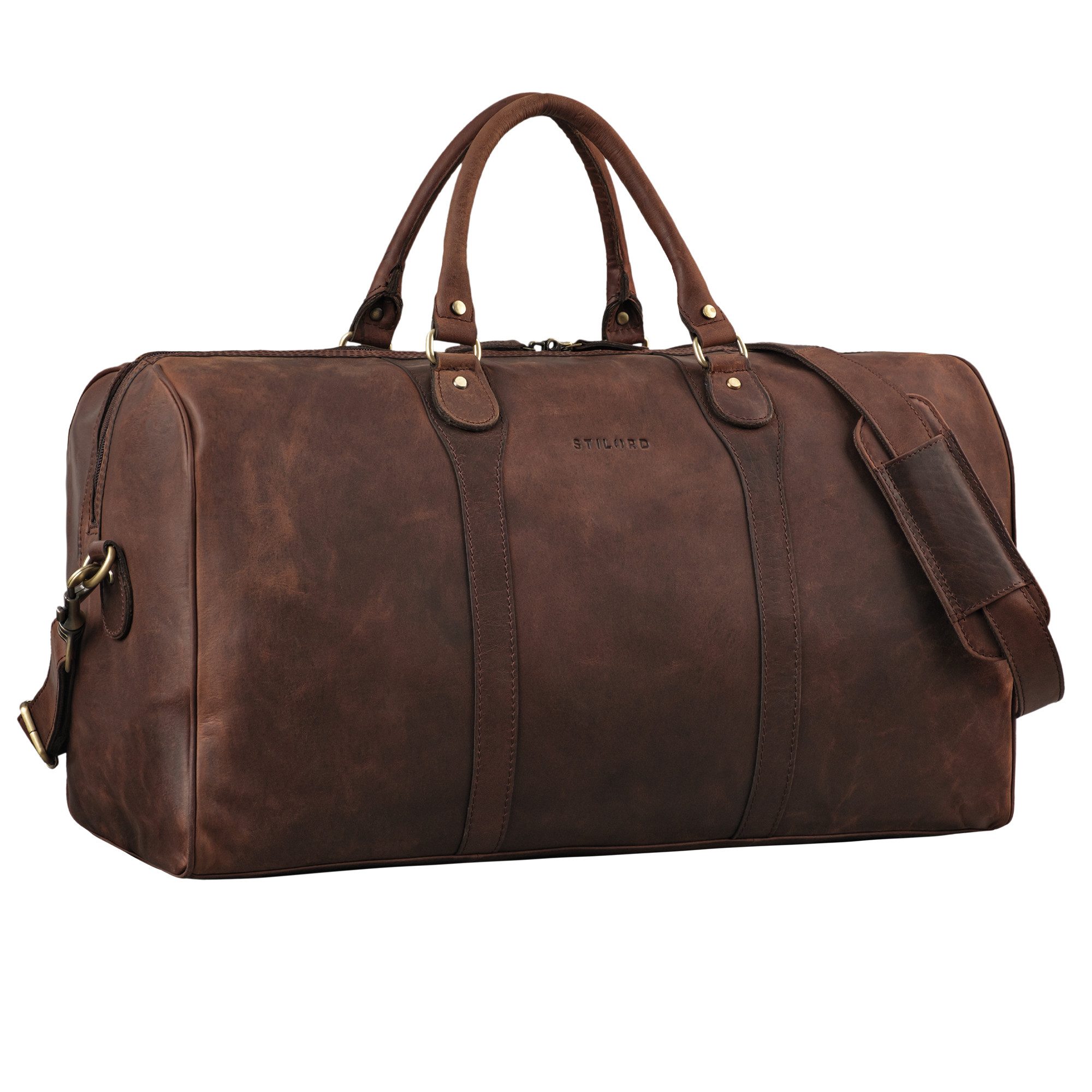 STILORD Weekender "Vivaldo" Vintage Reisetasche Leder Herren und Damen