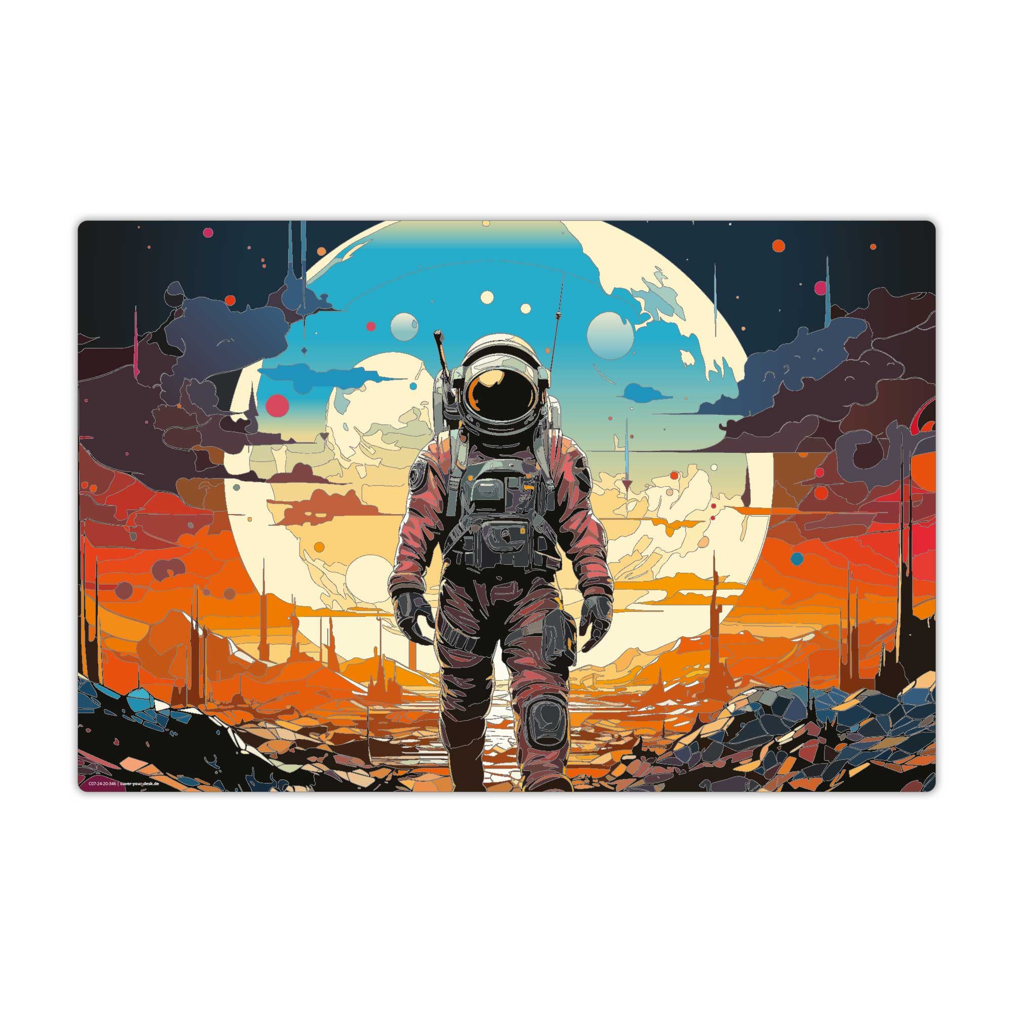 cover-your-desk.de Schreibtischunterlage abwaschbar - Science Fiction Astronaut - Vinyl - Made in Germany, (1 tlg)