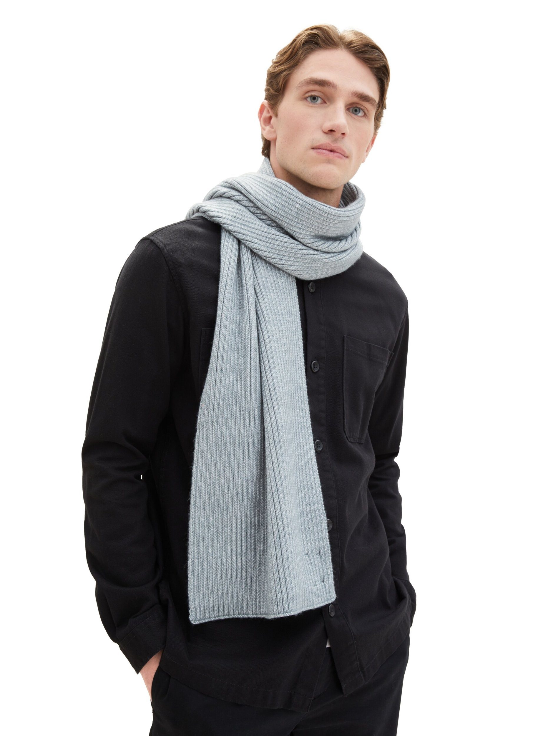 TOM TAILOR Modeschal cosy knitted mint grey scarf