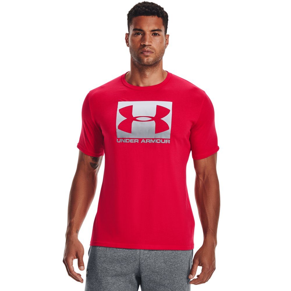 Under Armour® T-Shirt UA BOXED SPORTSTYLE SHORT SLEEVE rot-weiß | T-Shirts