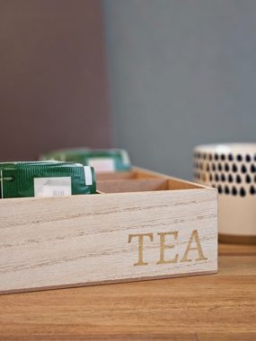 Meinposten Teebox 9 Fächer Regenbogen Teekiste Holzkiste TEA Box mit Deckel Holz, MDF-Holz, (1-tlg)