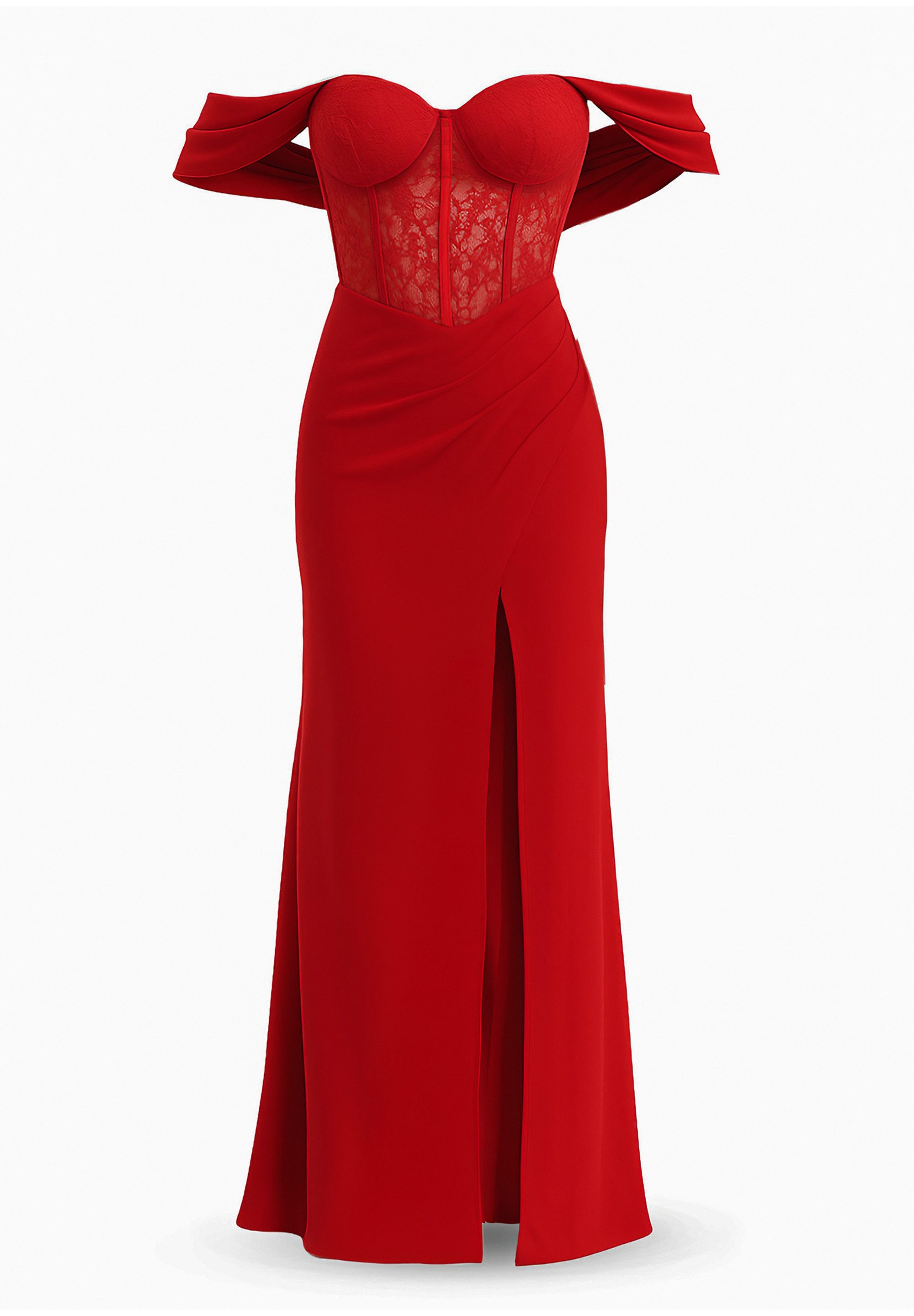 Goddiva Maxikleid Scalloped Lace & Chiffon günstig online kaufen