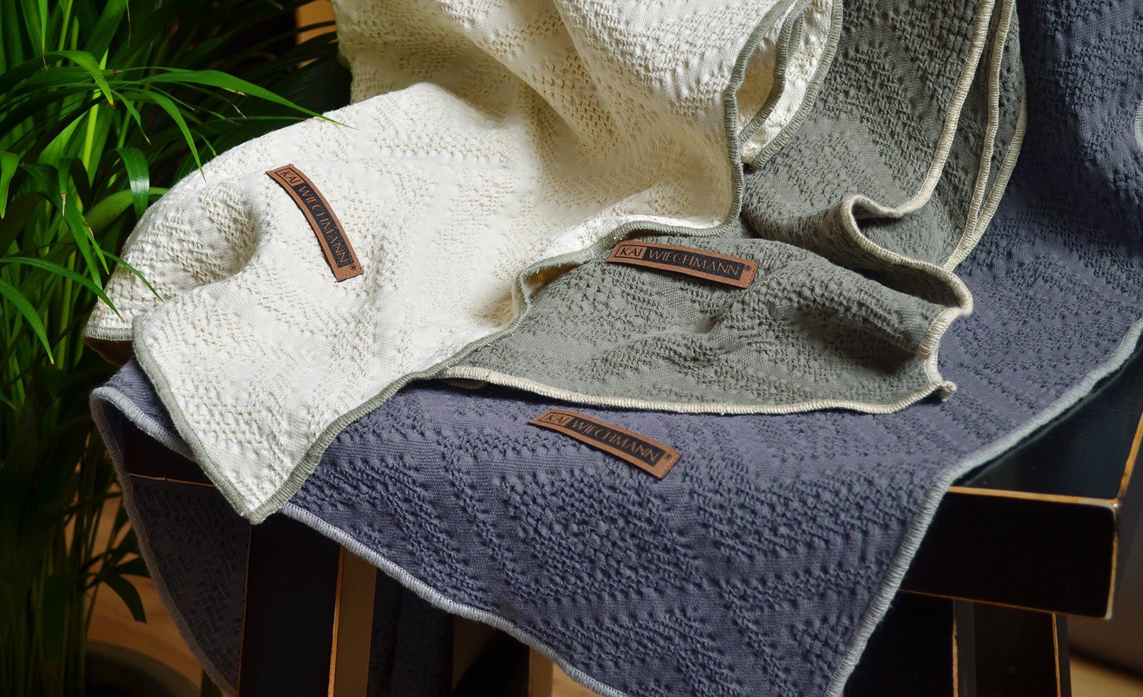 Decke Kai weiches Wohndecke Tagesdecke aus aus 130 Beige strukturiertem Premium Plaid cm als körnig Wiechmann, Waffel Baumwolle, Piqué x 170
