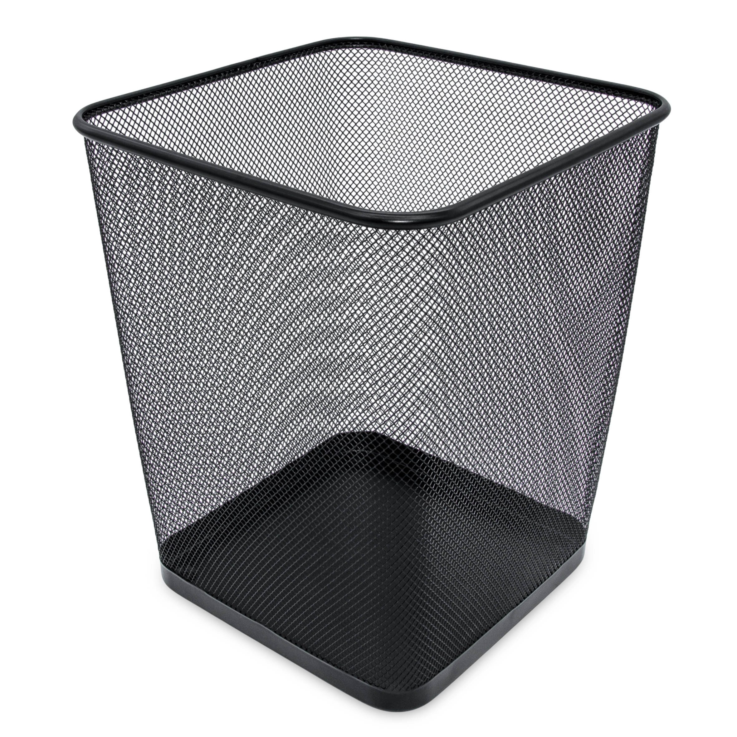 Spetebo Mülleimer Metall Papierkorb eckig schwarz 30 x 25 cm - 16 Liter, Kratzfest und rostbeständig