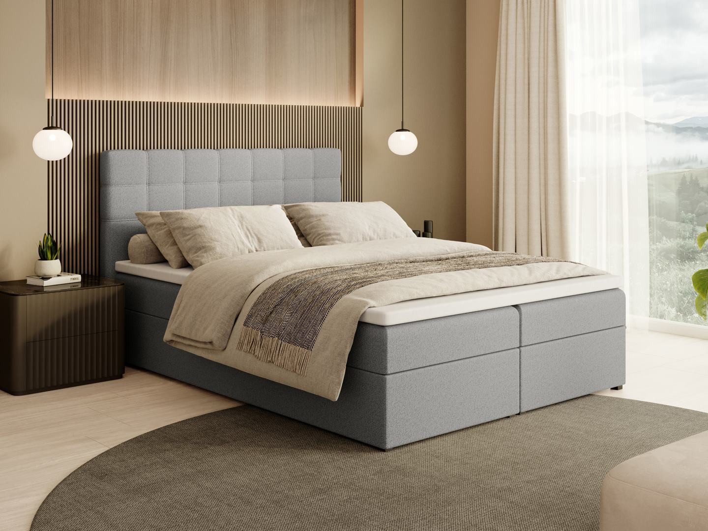 Beautysofa Boxspringbett Kontinentales mit Bettkasten TOPIQ günstig online kaufen