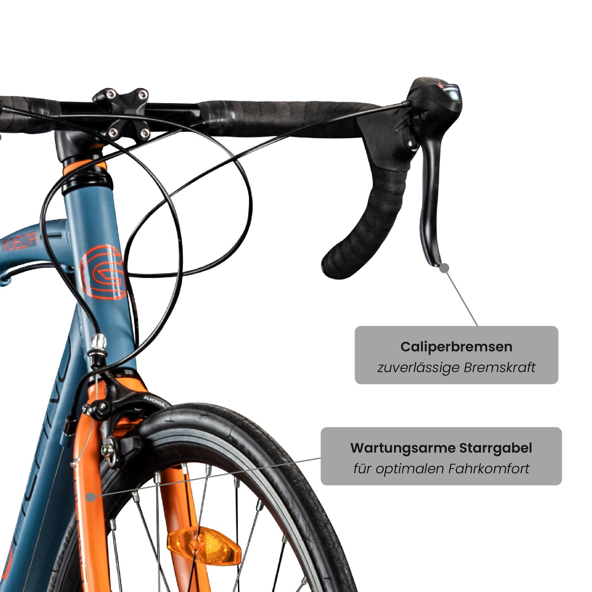 Galano Rennrad Vuelta STI, 14 Gang, Kettenschaltung, 28 Zoll für Damen und Herren 150 - 195 cm Fahrrad Road Bike Fitnessrad