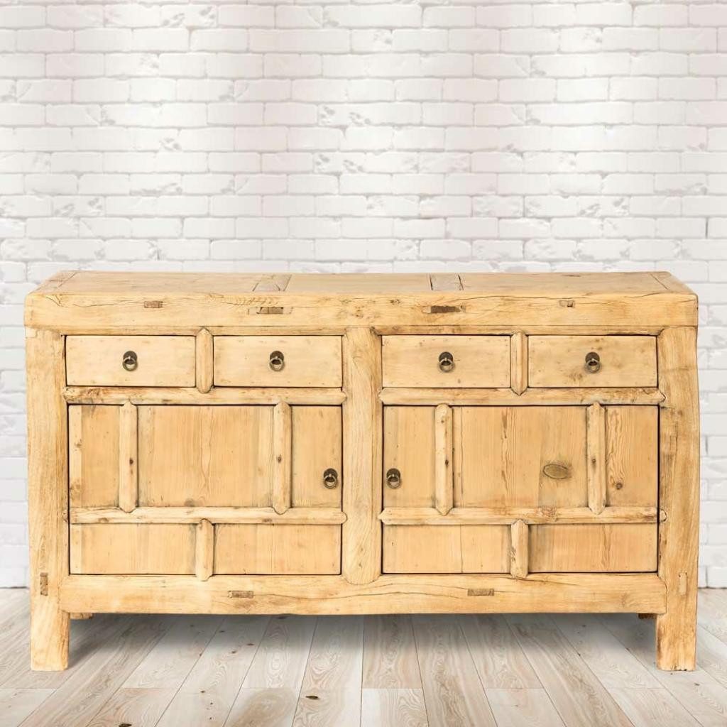 PureHaven Kommode im Vintage Style aus Kiefer-Altholz, Handgefertigt, 156 cm, Keine Massenware – jedes Möbelstück ist einzigartig in Farbe