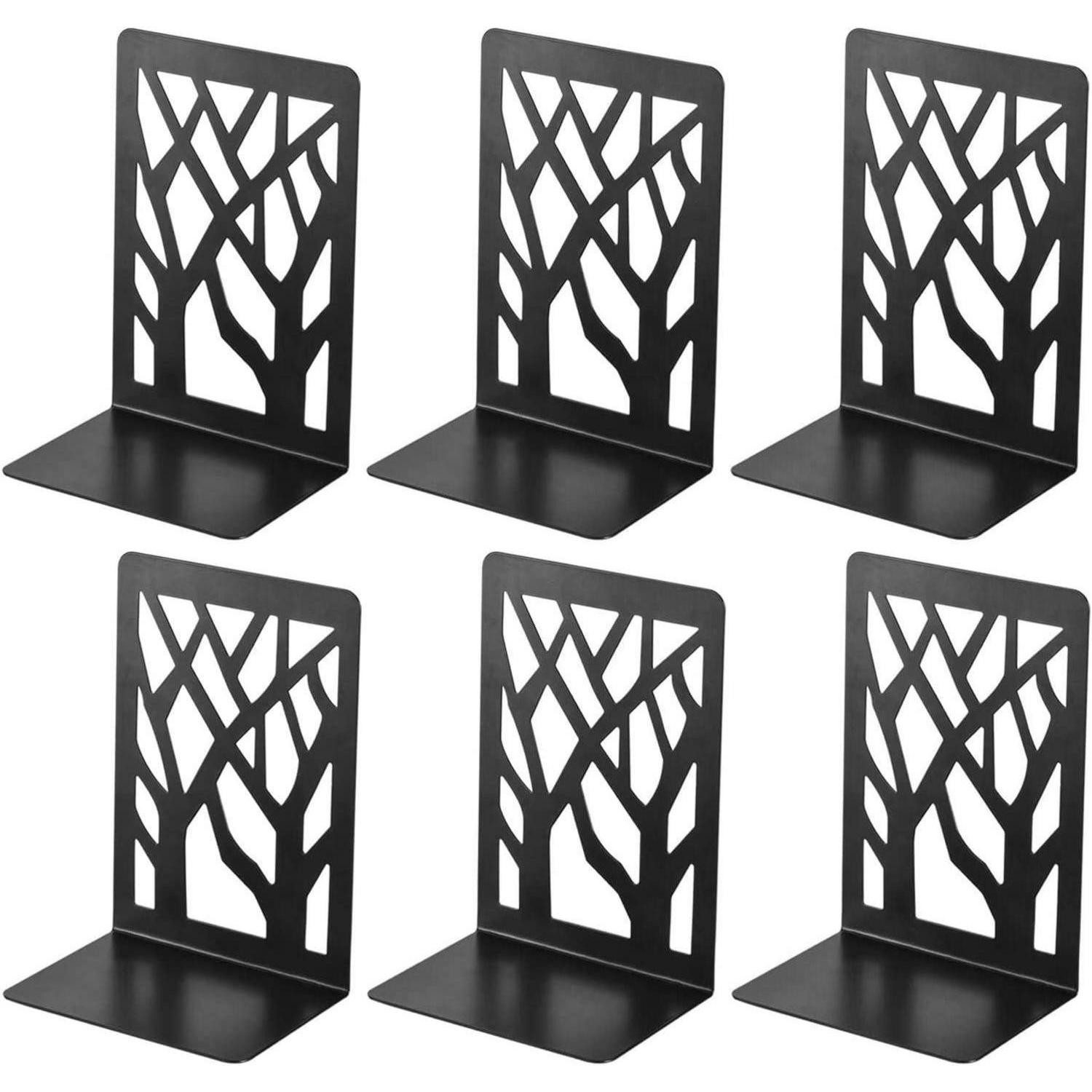 LuxusKollektion Buchstütze Buchstützen Metall Buchstopper Regal Schwarz 3 Paar Schwarz (3 St)