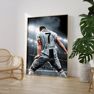 JUSTGOODMOOD Poster Premium ® Christiano Ronaldo Fußball Poster · ohne Rahmen, Poster in verschiedenen Größen verfügbar