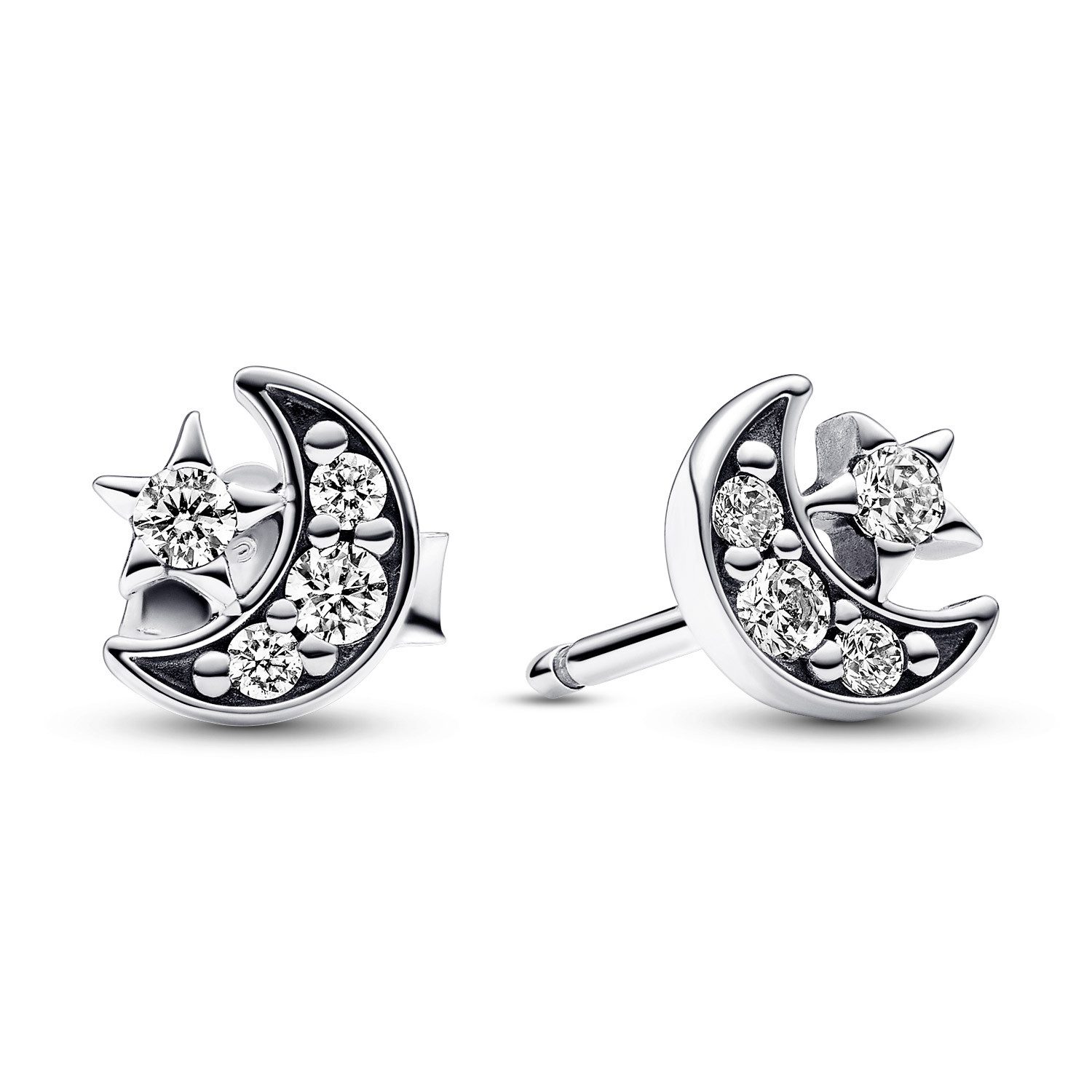 Pandora Paar Ohrstecker Damen-Ohrstecker Silber Mond & Stern