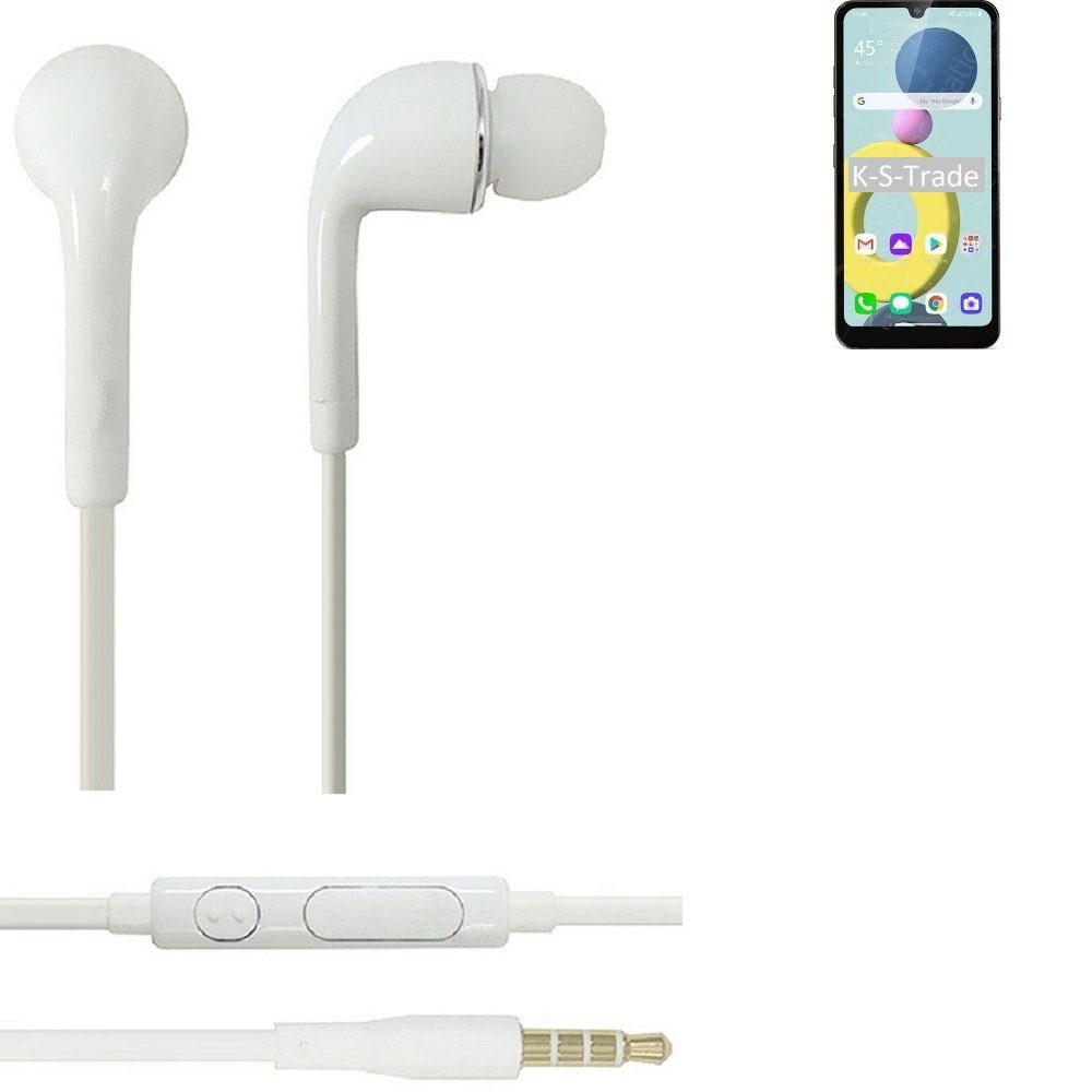 K-S-Trade für LG Electronics Xpression Plus 3 In-Ear-Kopfhörer (Kopfhörer Headset mit Mikrofon u Lautstärkeregler weiß 3,5mm)