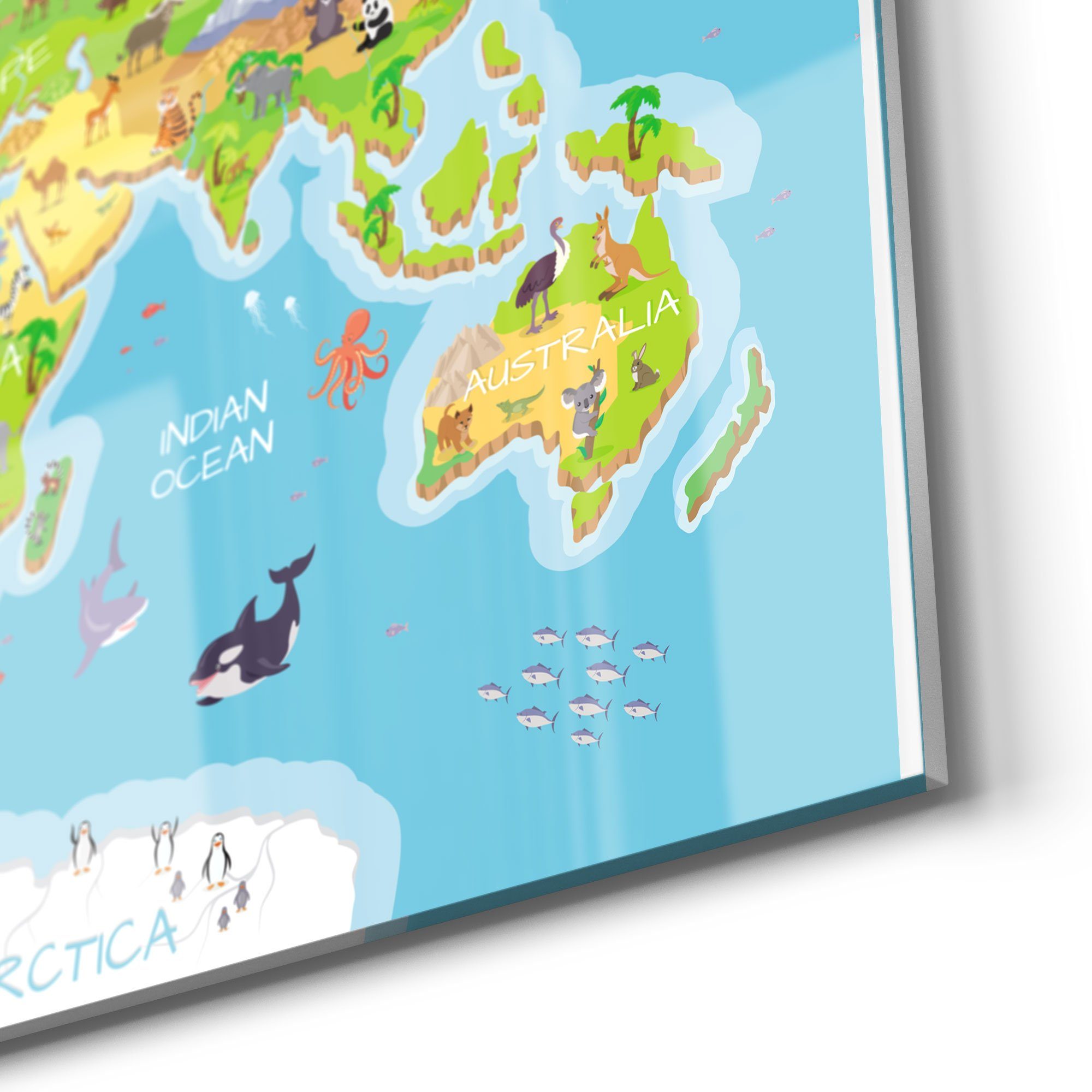 Magnettafel Pinnwand Weltkarte – 60 X 40 Cm, Mit 4 Magneten & Montageset, Für Kinderzimmer & Büro