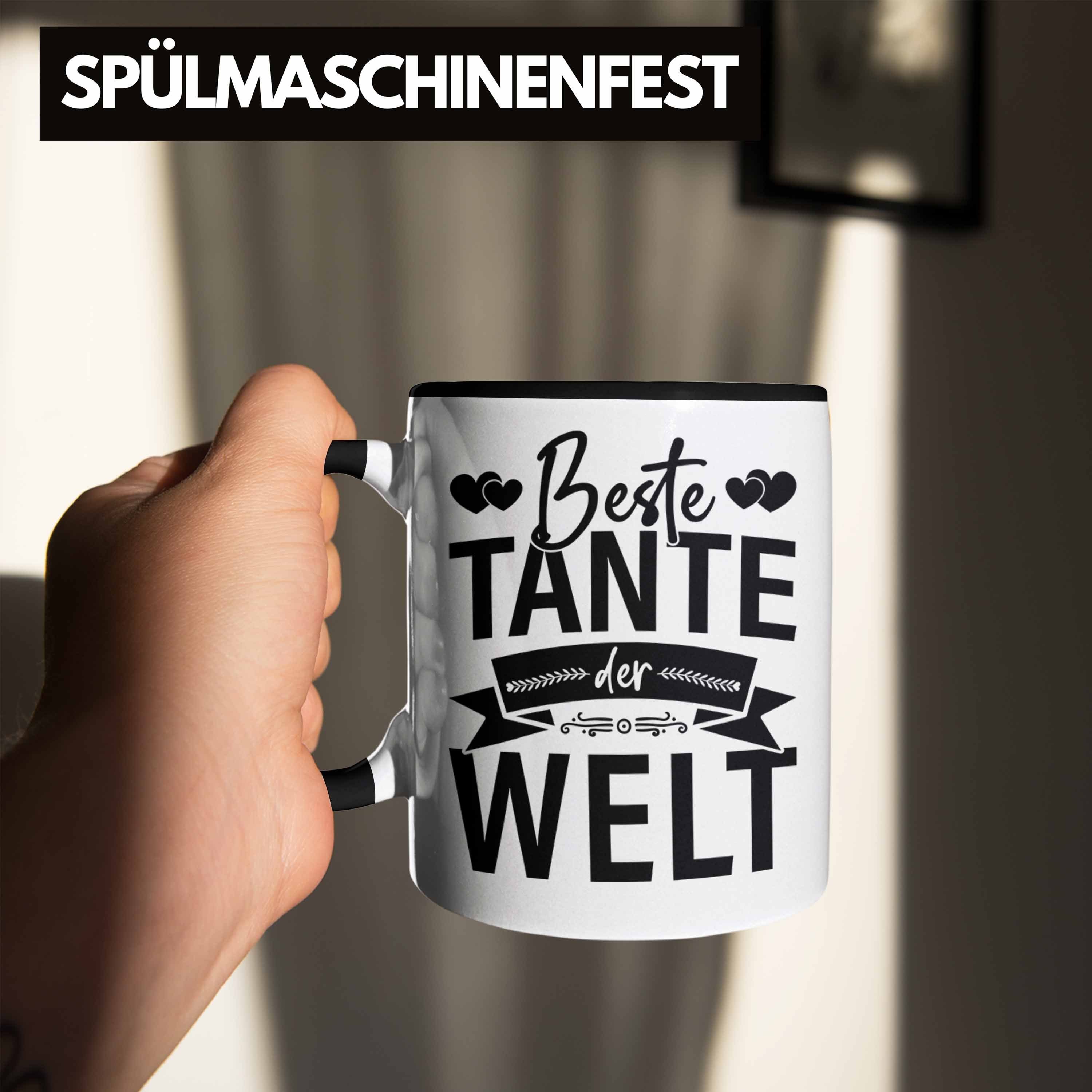 Der Lieblingstante Tasse - Trendation Tasse Welt Lustig Spruch Tante Trendation Geschenke Schwarz Beste Geschenkidee