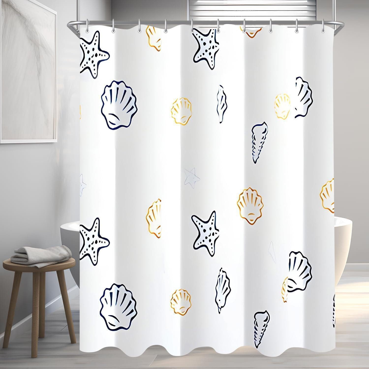 LuxusKollektion Duschvorhang Duschvorhang Wasserabweisend Waschbar Klein Ozeanstern 100 x 200 cm