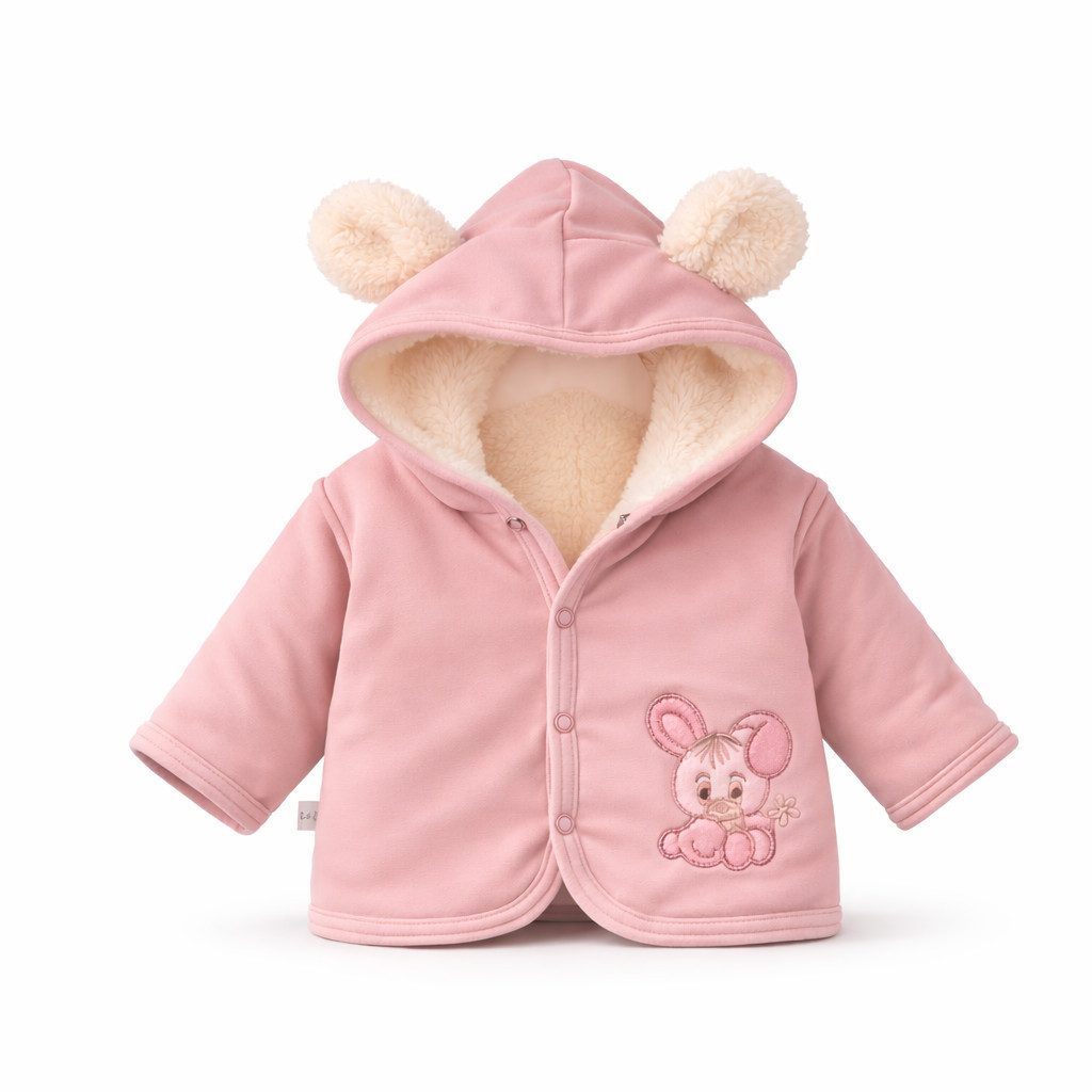La Bortini Fleecejacke Baby Jacke Übergansjacke aus Fleece und Baumwolle für Neugeborene (Erstlingsjacke) kuschelig weich, unisex, 44 50 56 62 68 74