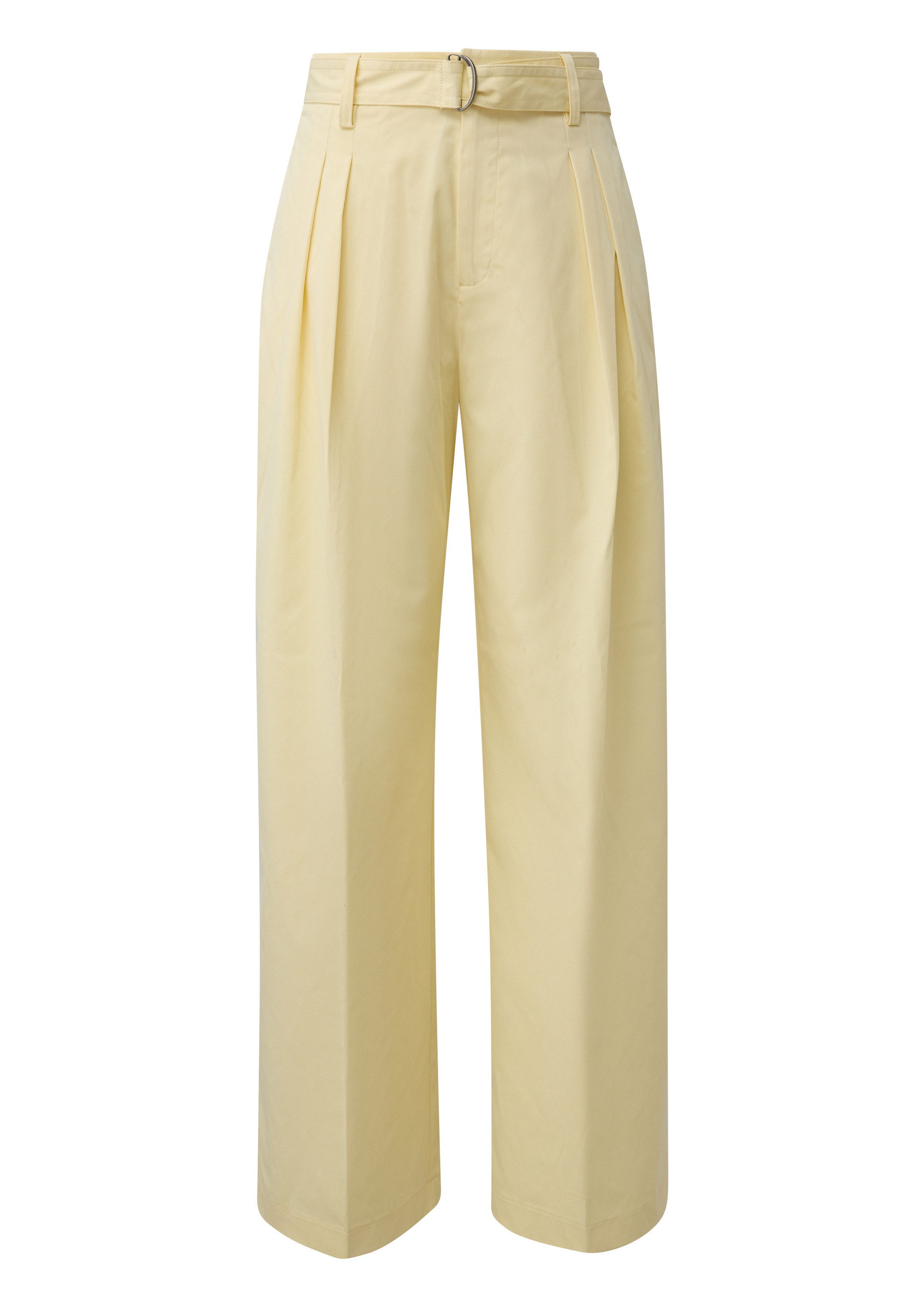 QS Chinos Hose Bundfaltenhose mit Gürtel