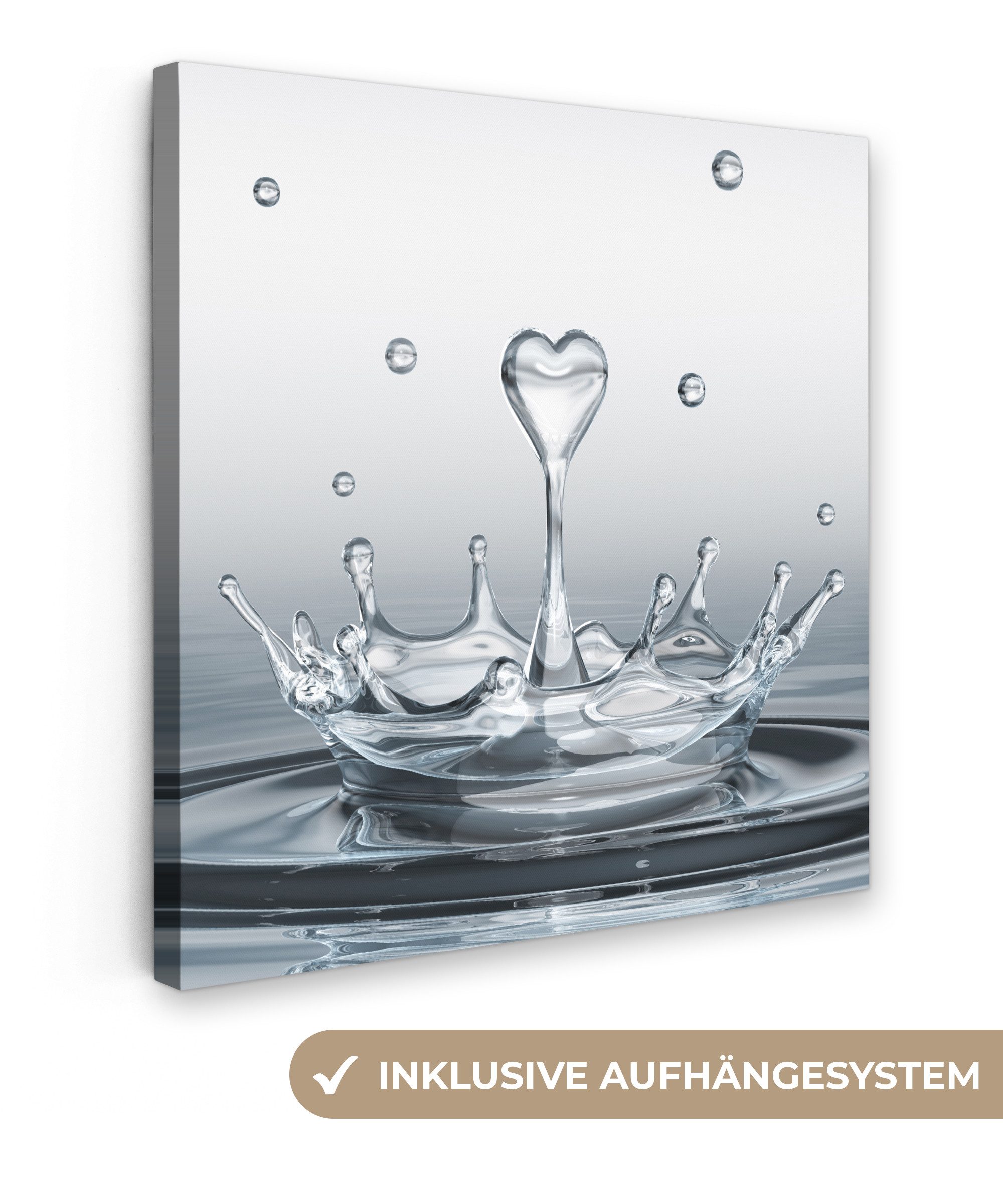 OneMillionCanvasses® Leinwandbild Abstrakt - Modern - Wasser - Herz, Fotodr günstig online kaufen