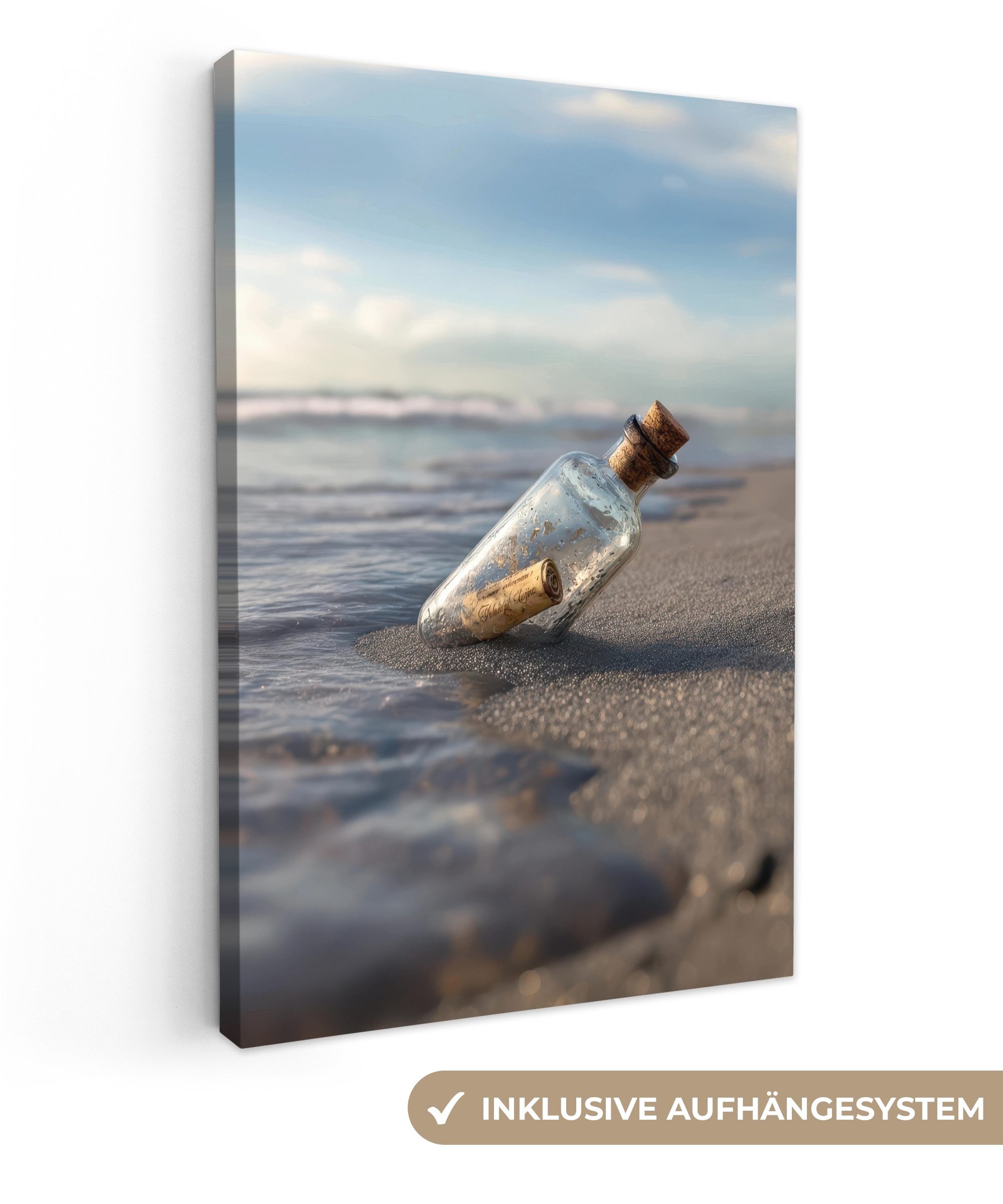 OneMillionCanvasses® Leinwandbild Glasflasche - Post - günstig online kaufen