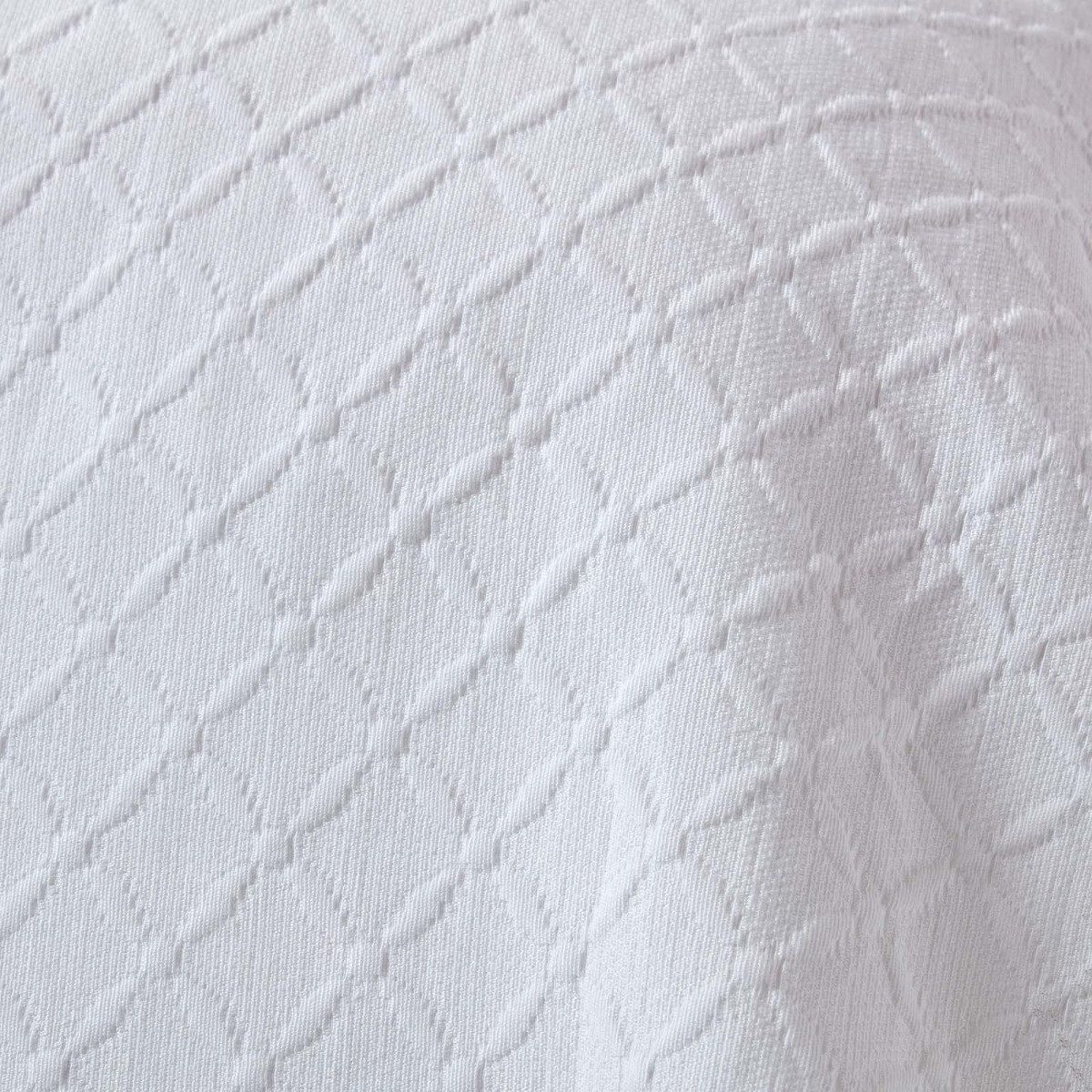 Plaid Weiße Tagesdecke mit Diamant-Muster, 230 x 260 cm, Homescapes