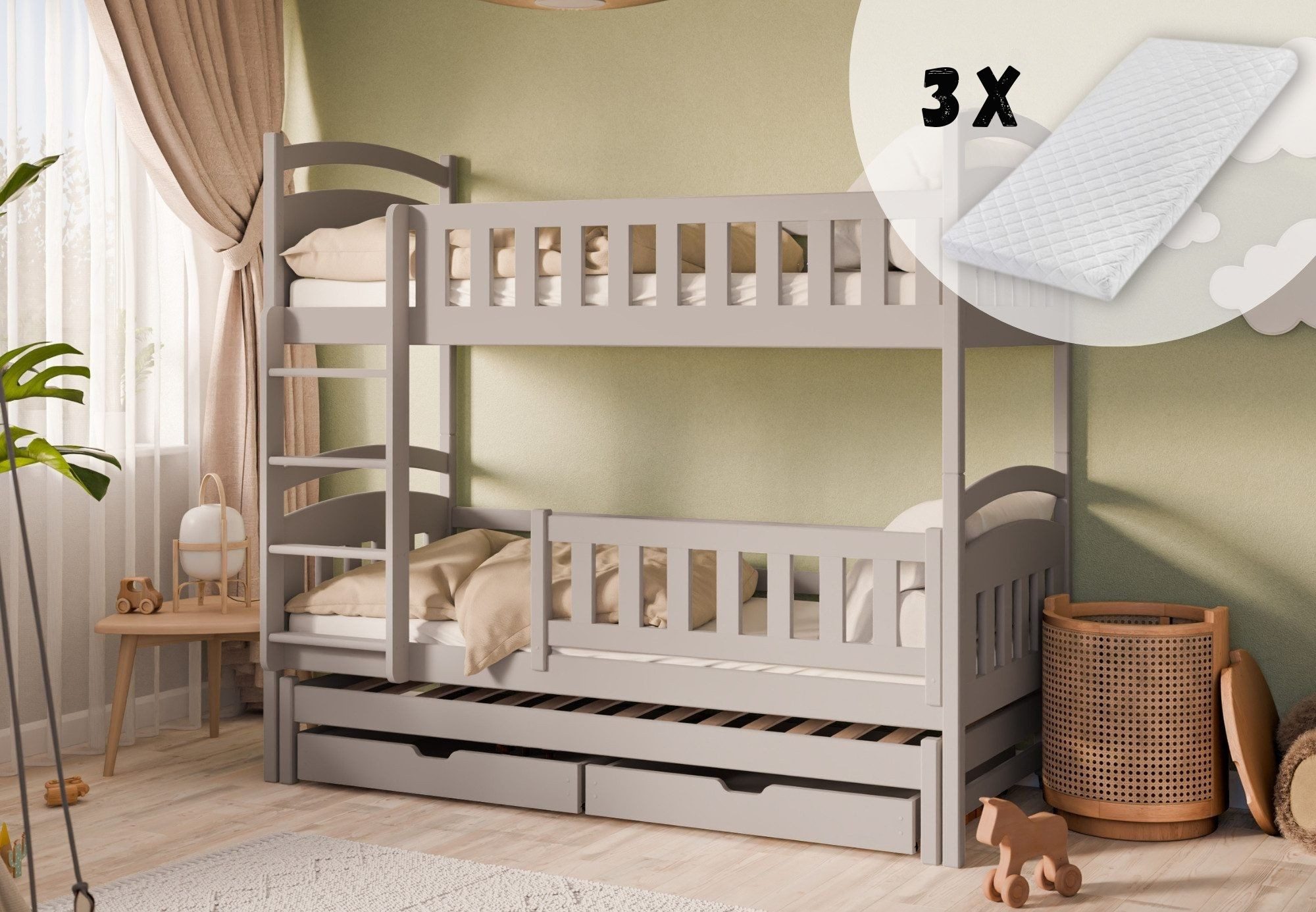 Kids Collective Etagenbett Hochbett Kinderbett 90x200 günstig online kaufen