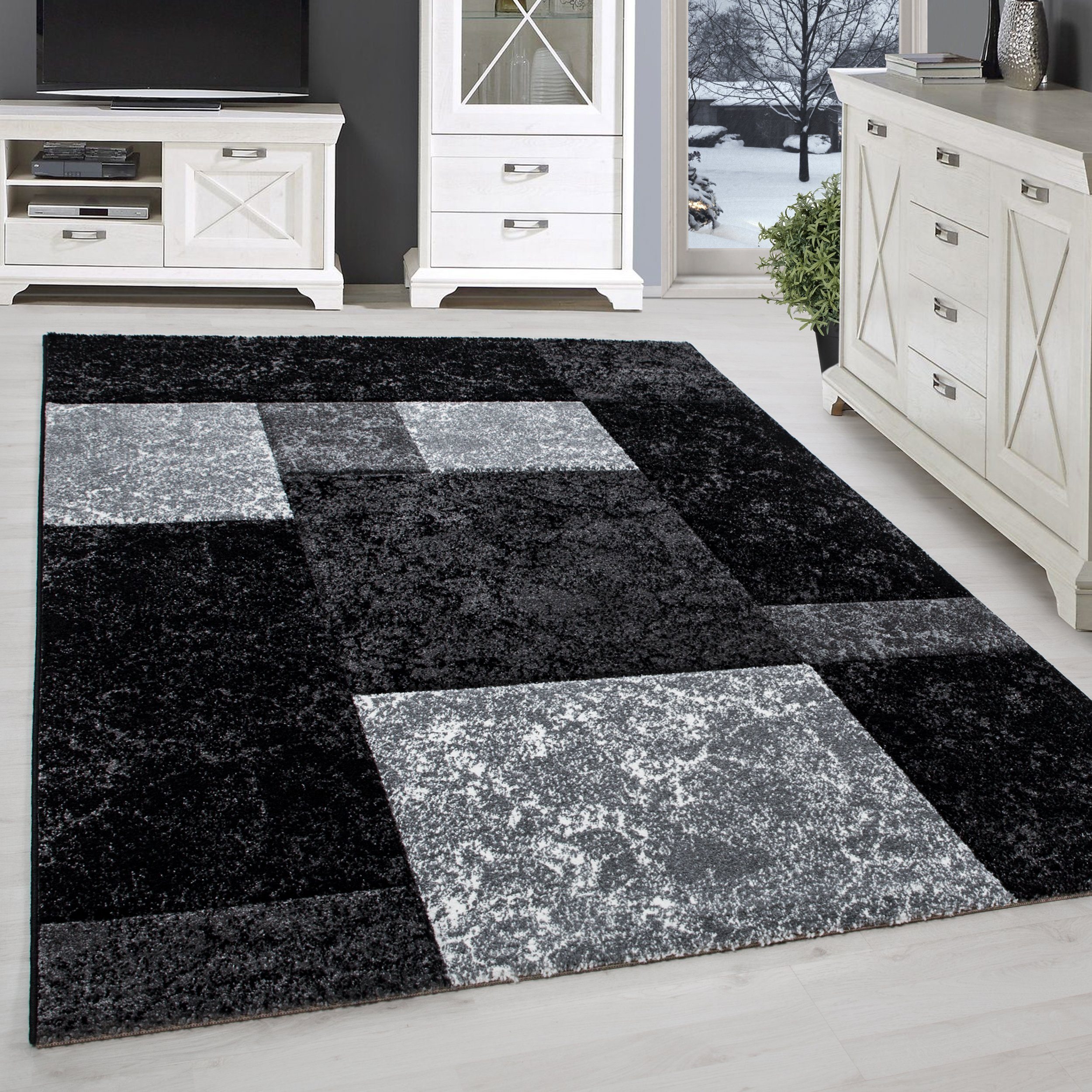 SIMPEX24 Teppich Kariert Design, Läufer, Höhe: günstig online kaufen