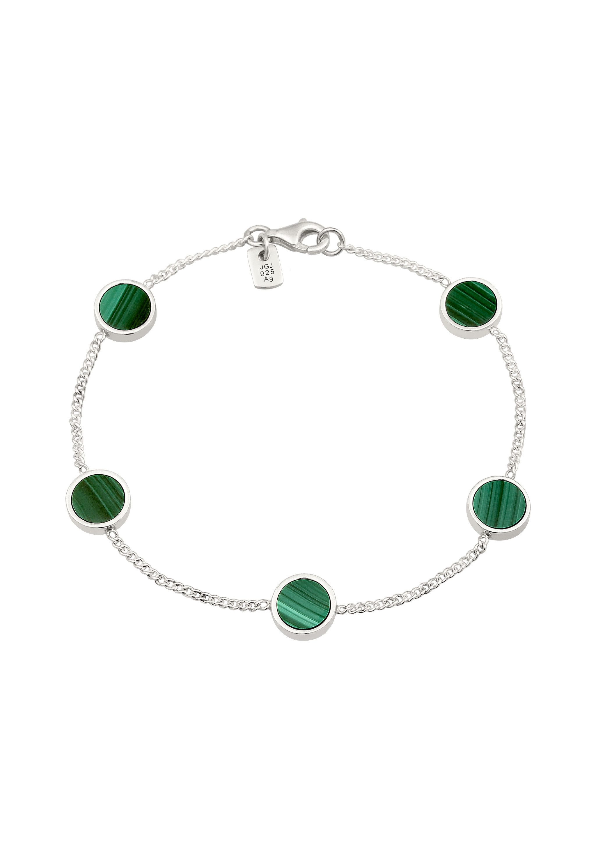 Kuzzoi Silberarmband Plättchen Malachit Grün 925 Sterling Silber