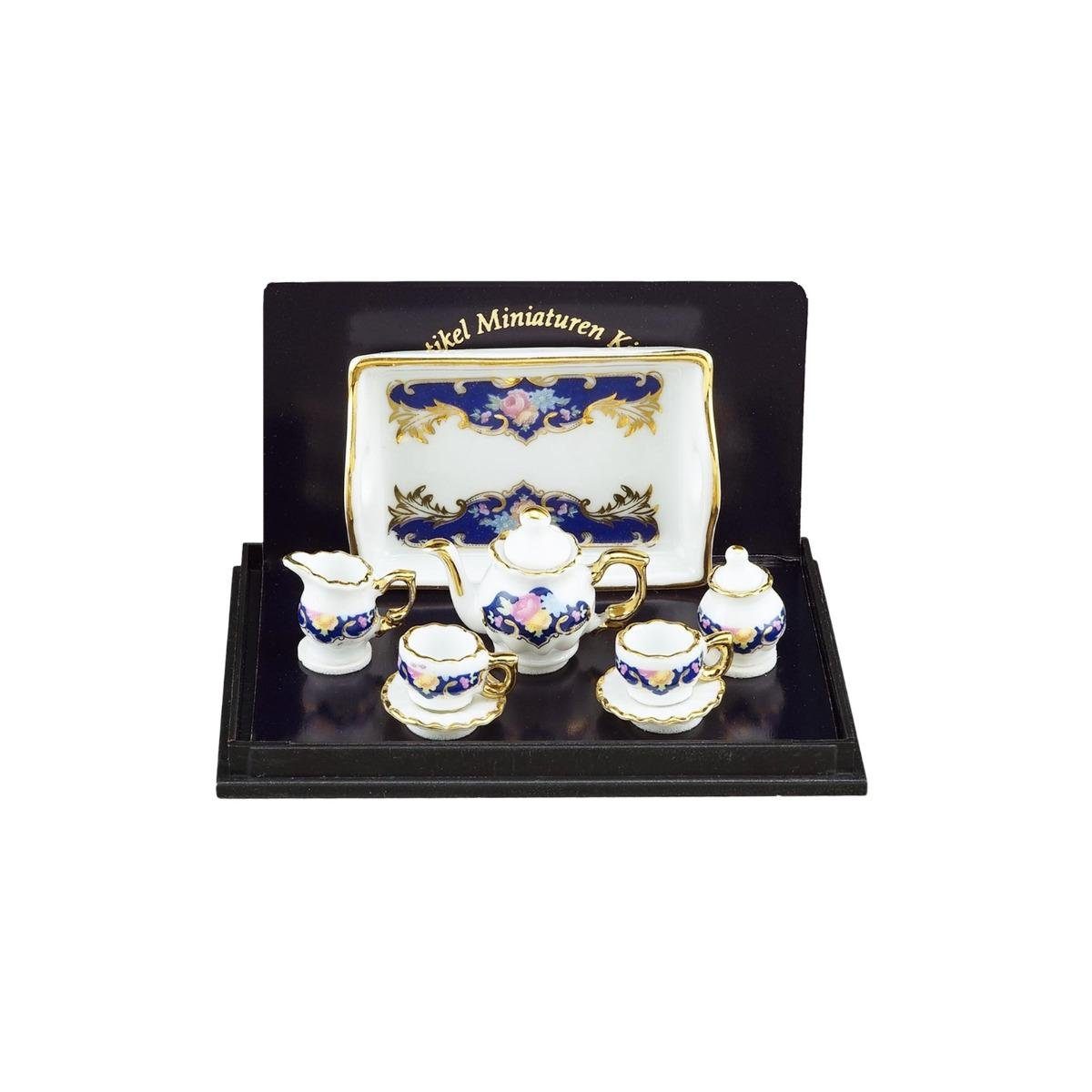 Dekofigur Miniatur Reutter "Royal - Teeset Porzellan 001.346/6 Blue", Baronesse