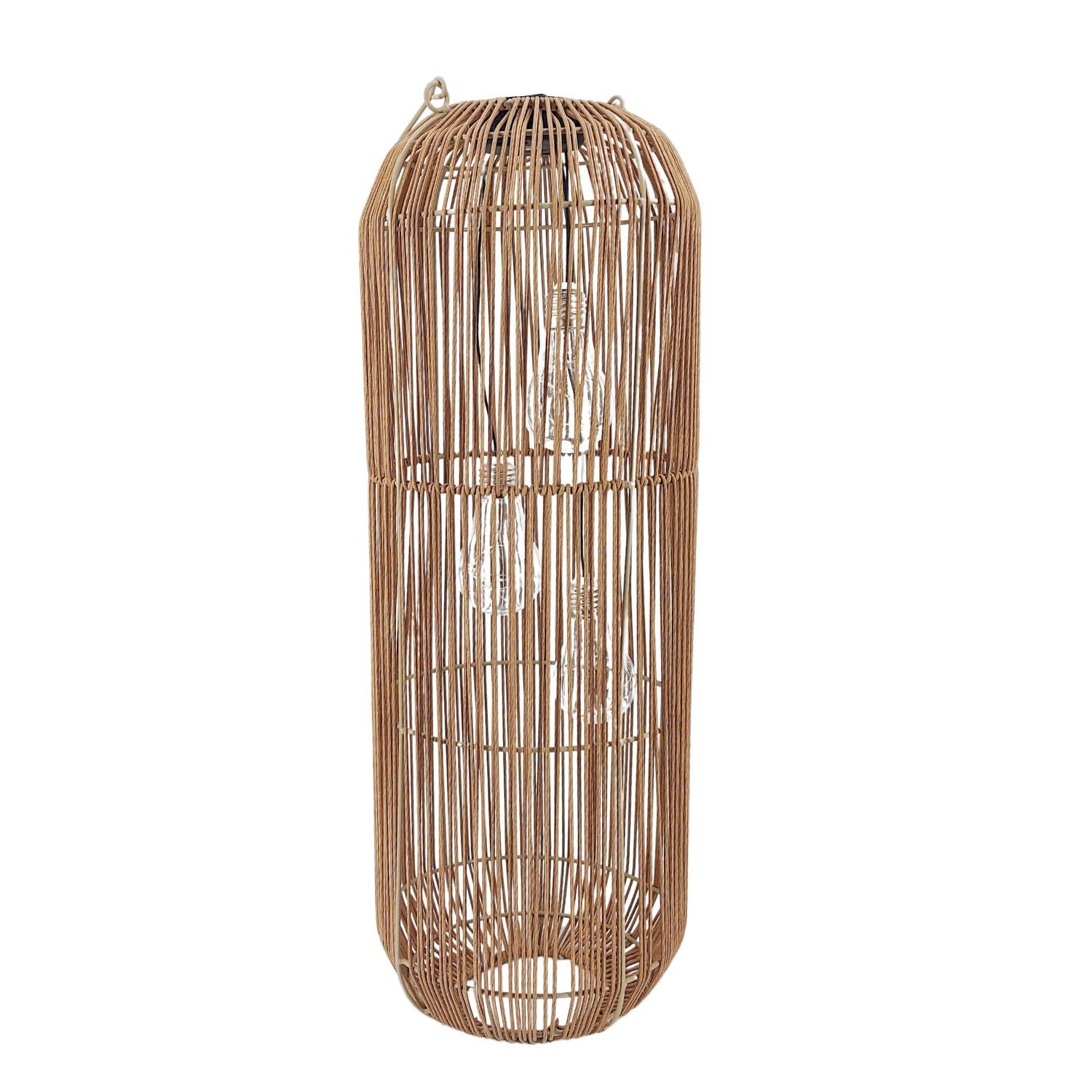 formano LED Tischleuchte Rattan-Optik, LED, Solarbetrieben, Braun, Bänder, H: 60cm