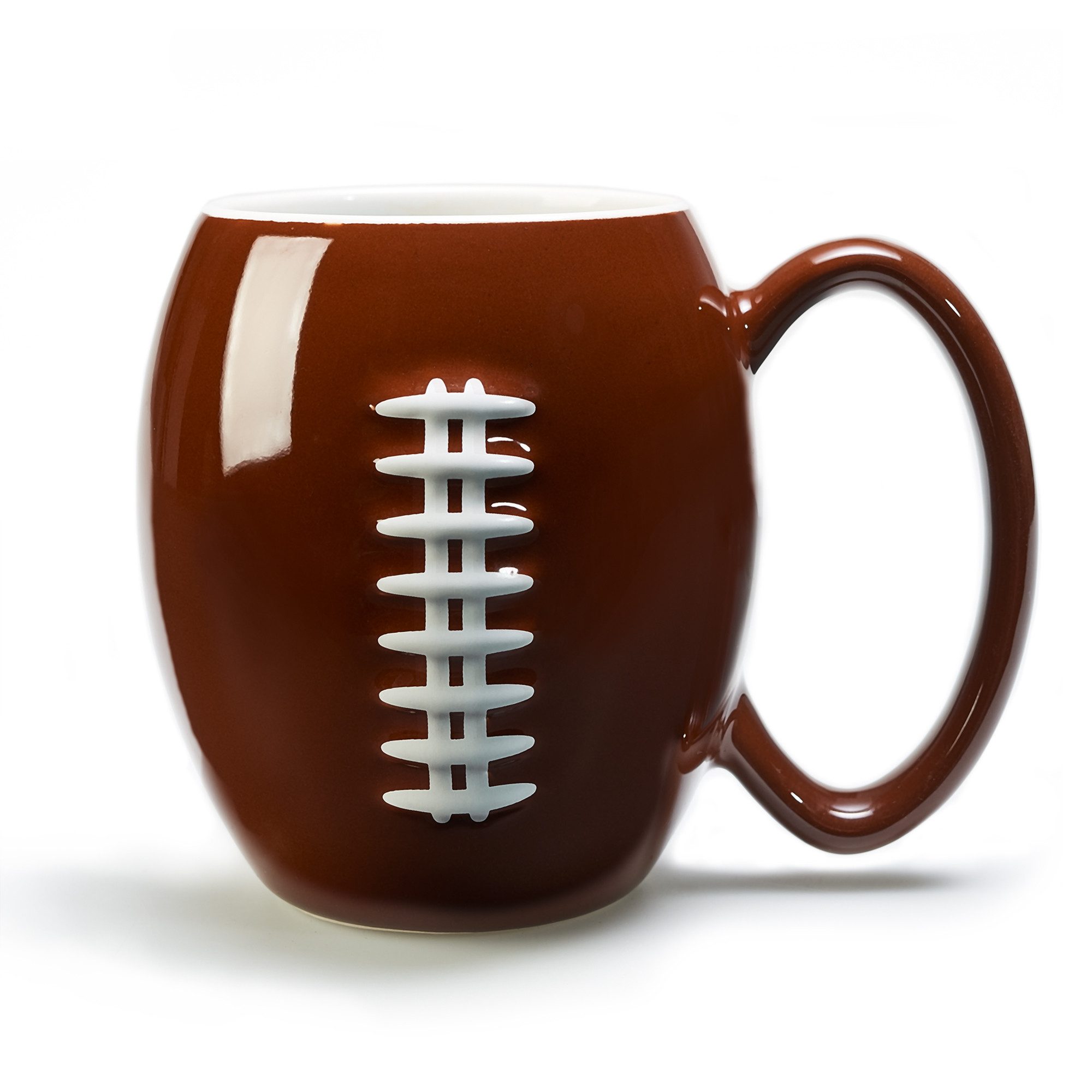 40YARDS Tasse American Football Tasse (600 ml) für Kaffee, Tee, etc., Keramik, mit erhabener, fühlbarer Football Naht