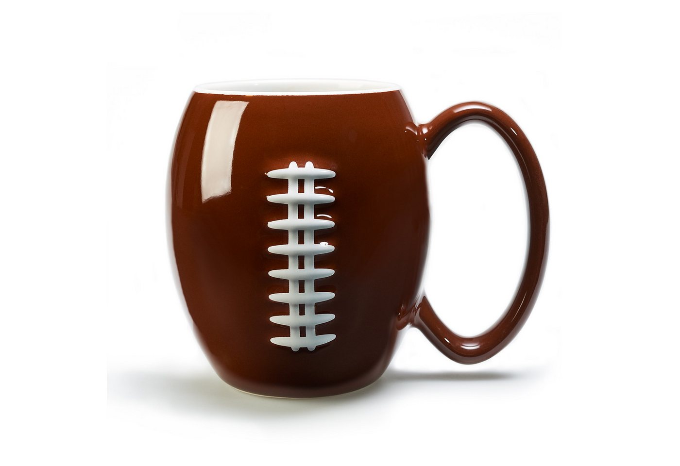 40YARDS Tasse American Football Tasse (600 ml) für Kaffee, Tee, etc., 1-tlg., Keramik, mit erhabener, fühlbarer Football Naht
