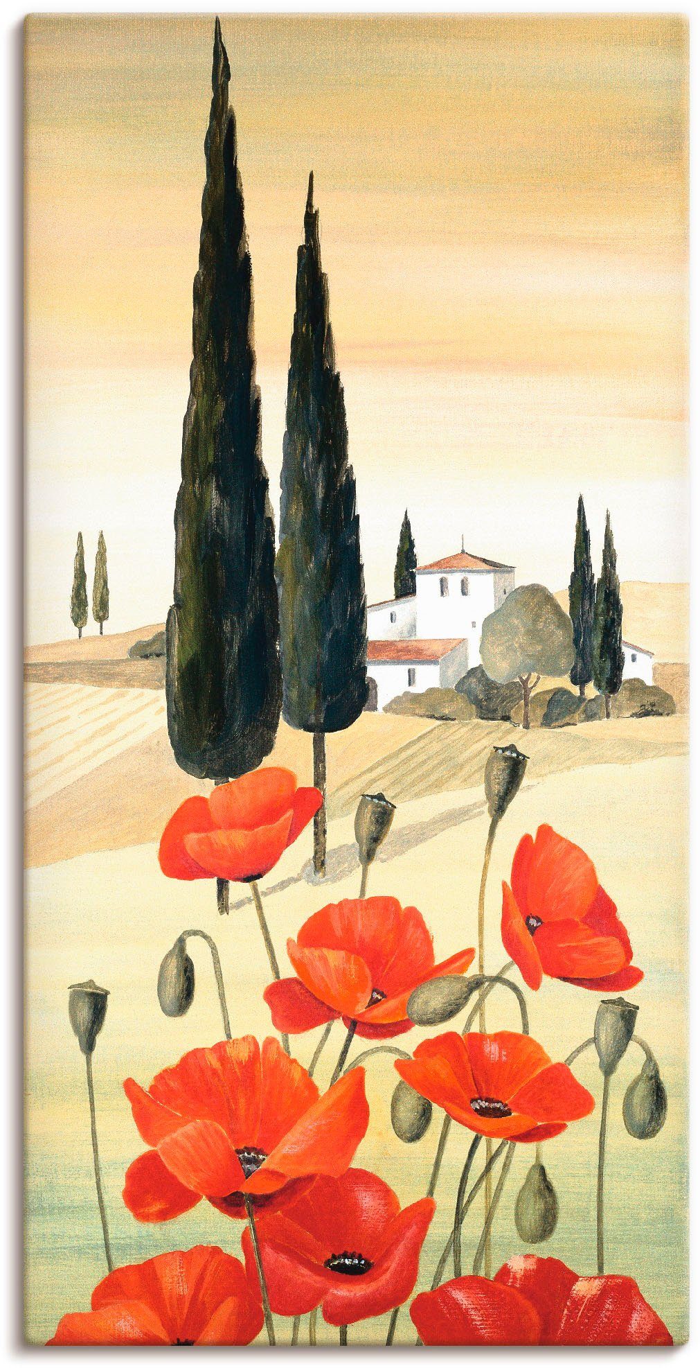 Artland Leinwandbild Blumen Zusammensetzung II, Blumen (1 St), auf Holzrahmen gespannt