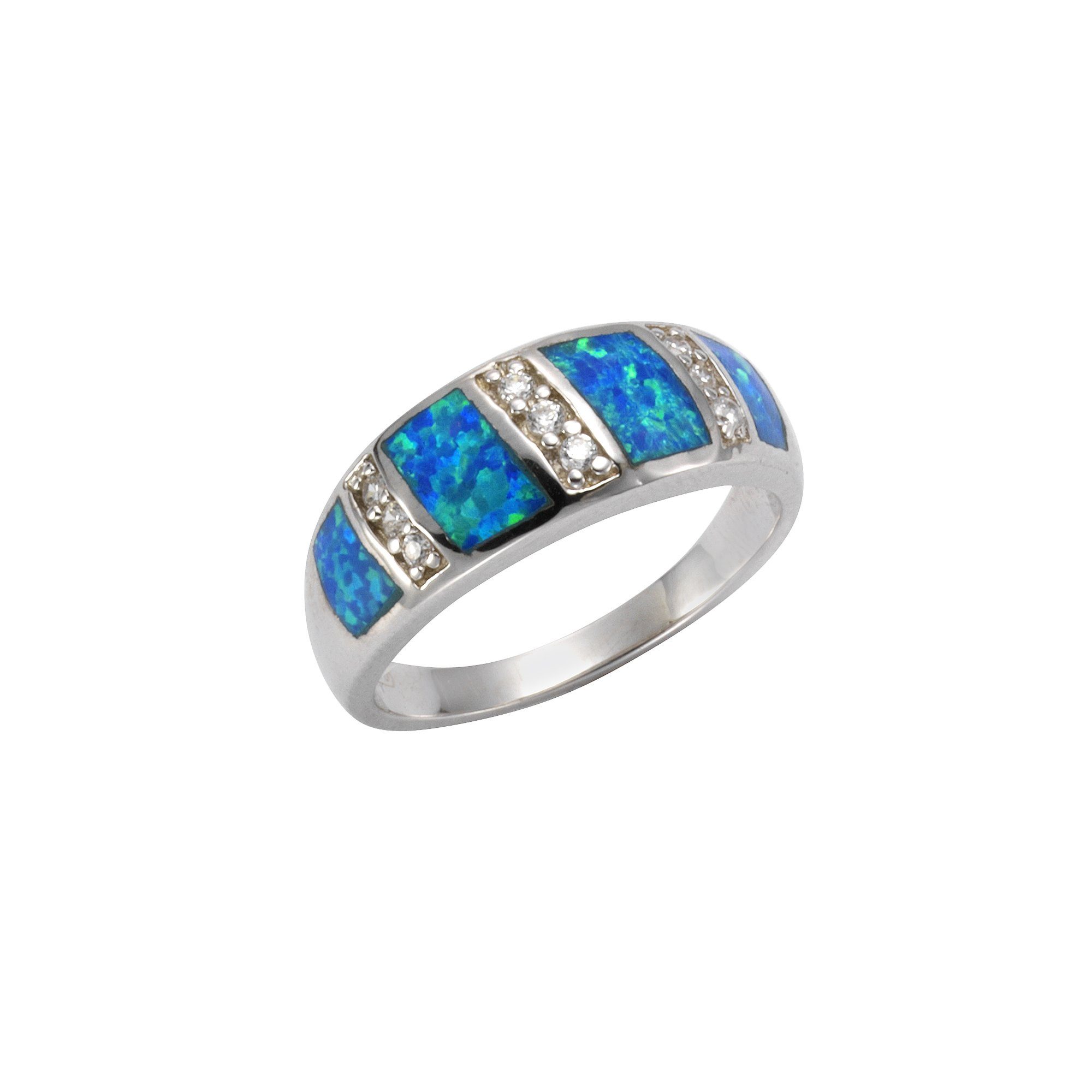 Fingerring Opal Vivance Sterling Silber 925/- Zirkonia synth.