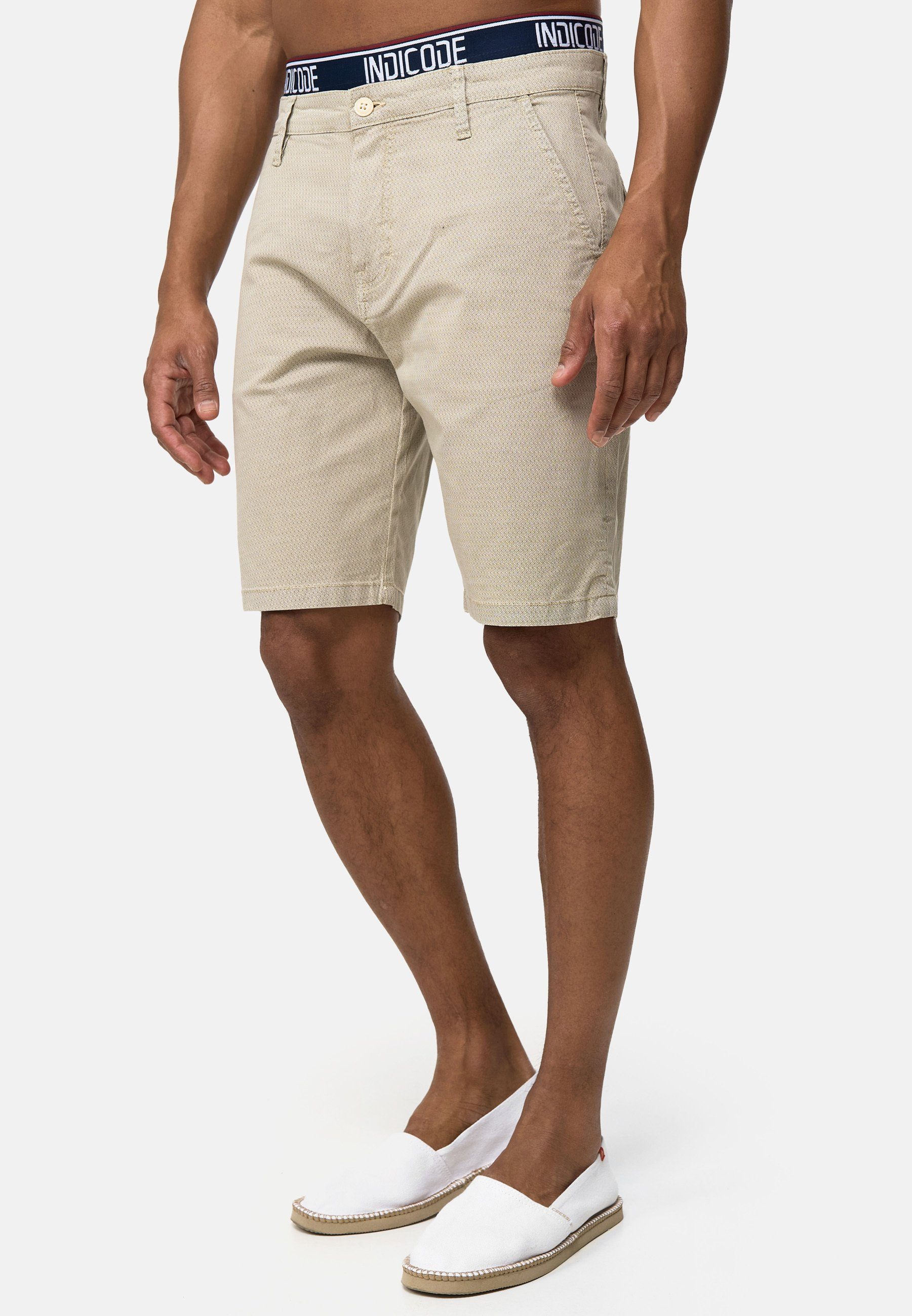 Indicode Chinoshorts Herren Luis Chino Shorts Herrenshorts aus elastischer Baumwoll-Qualität