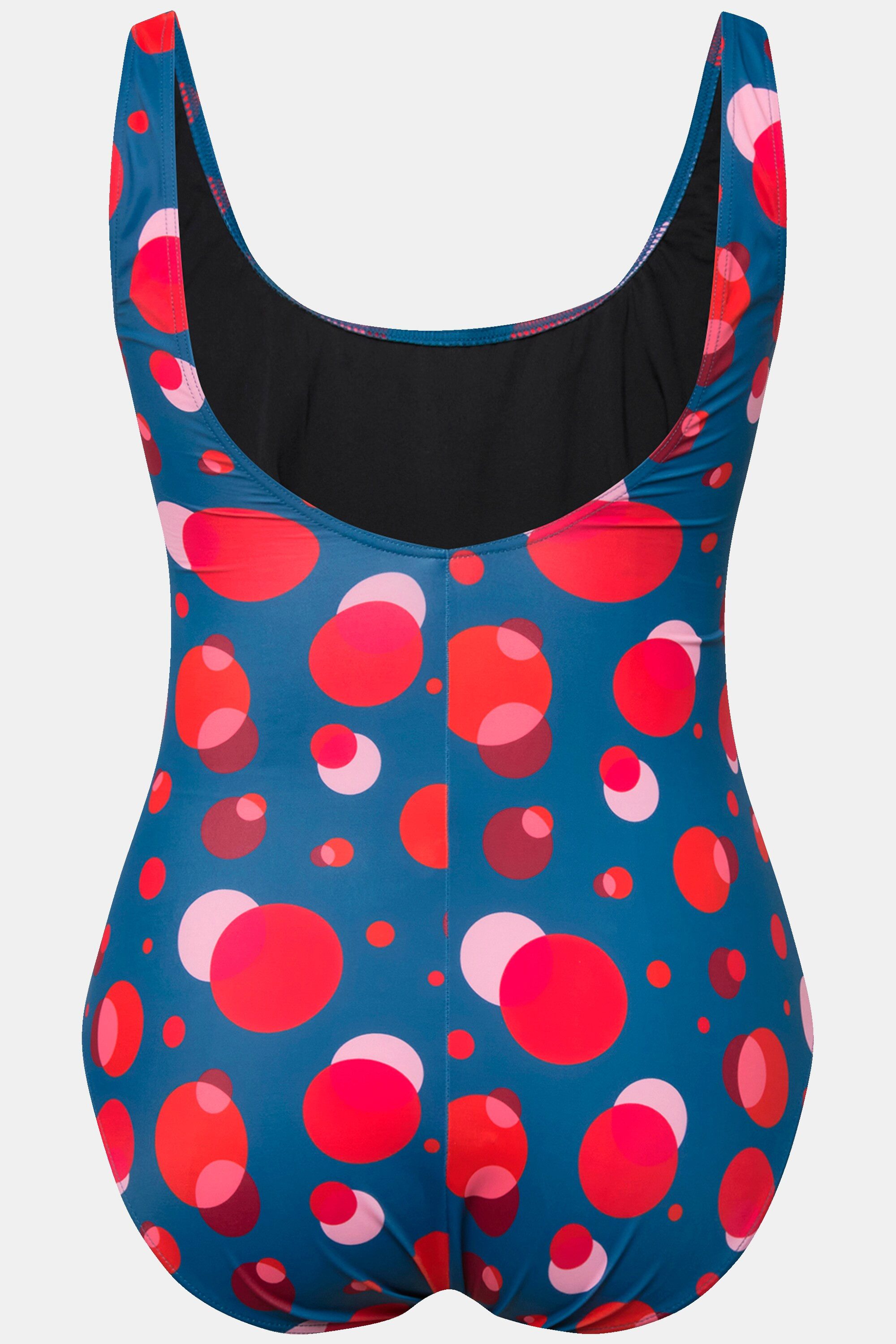 Ulla Popken Badeanzug Badeanzug Punkte ohne Softcups Rundhals