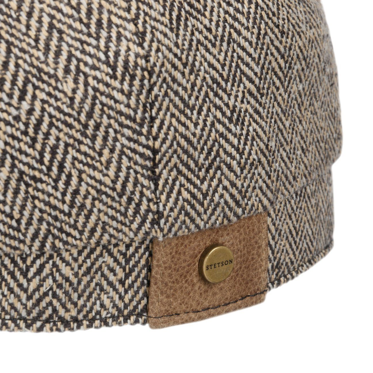 the beige-schwarz Flat Made Cap Schiebermütze EU mit (1-St) Schirm, Stetson in