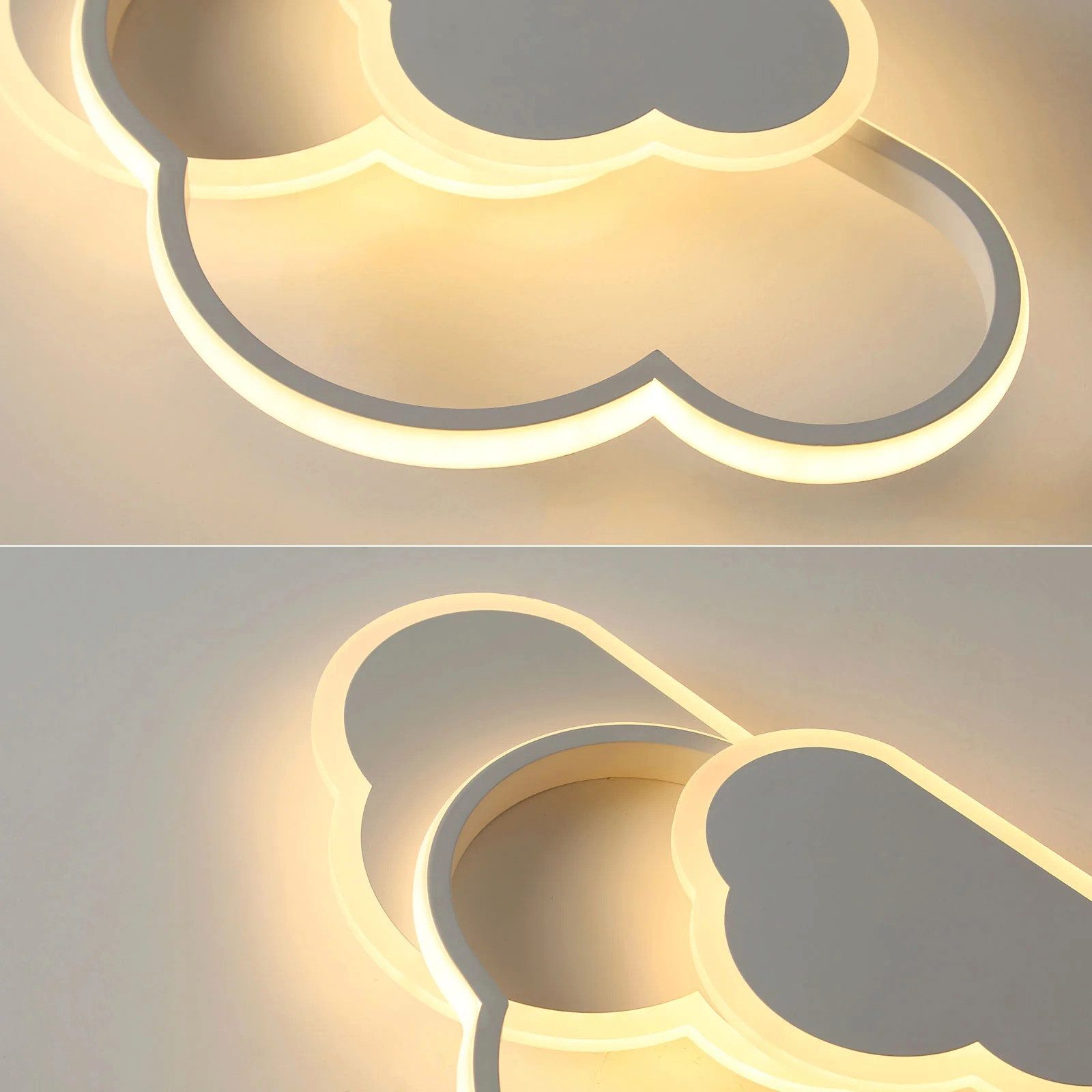 Riserva LED Deckenleuchte LED Wolken Deckenleuchte 36W 42cm 3000K Warmlicht für Schlafzimmer, LED wechselbar